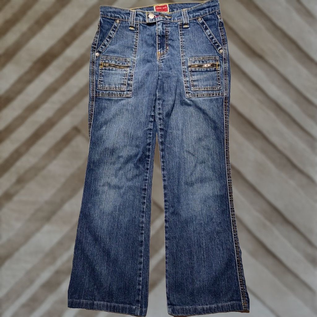 Tommy Hilfiger VTG TOMMY JEANS RED LABEL Women Juniors Size 7 Crop Stretch Denim Blue Jeans Size 28" / US 6 / IT 42 - 1 Thumbnail