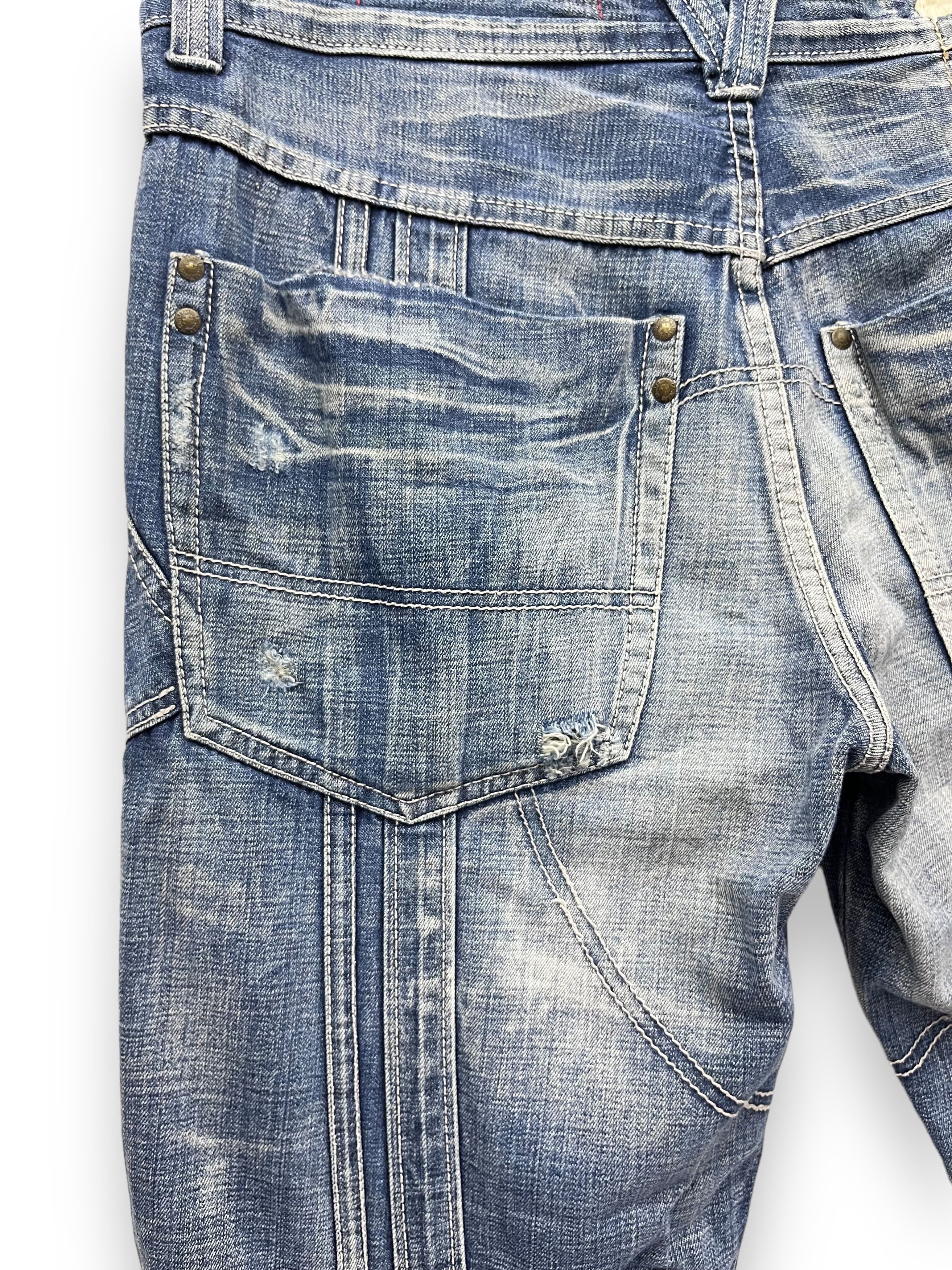 Fashion Victim FYE🔥TOUGH JEANSMITH Designer Distressed Bartack Denim Pants Size US 34 / EU 50 - 14 Thumbnail