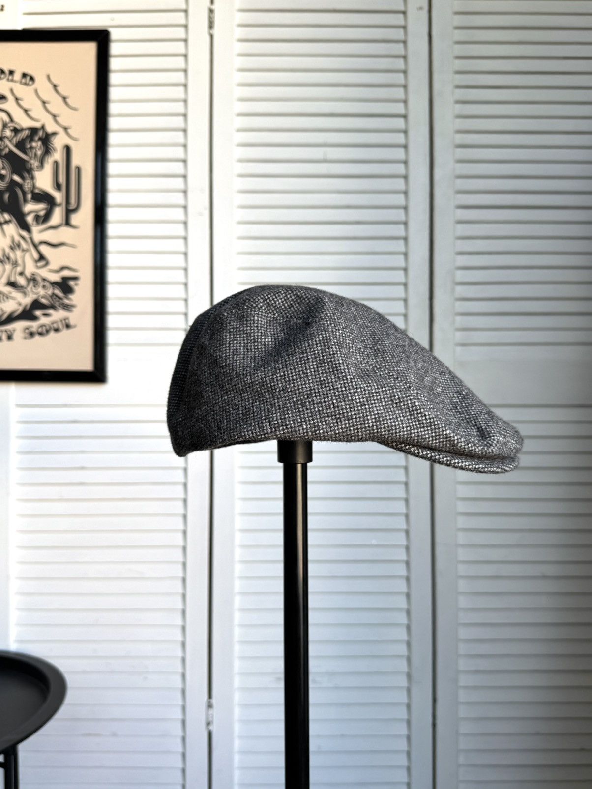 C&A Vintage C&A Wool Blend Ivy Cap Flat Cap Gray Herringbone Size ONE SIZE - 7 Thumbnail