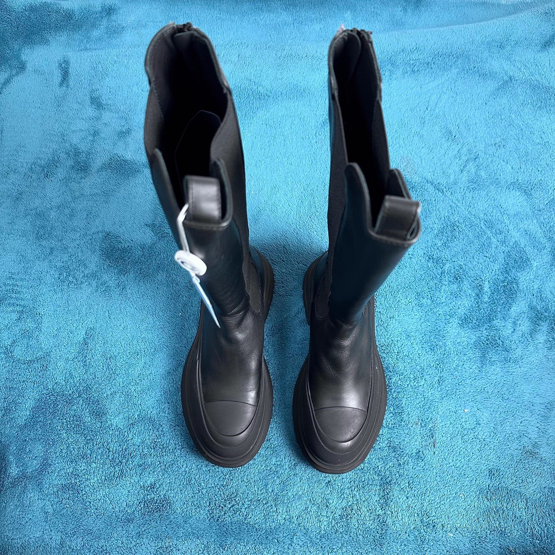Other McQ tread slick platform knee high Chelsea boots black 39 Size US 8 / IT 38 - 1 Thumbnail