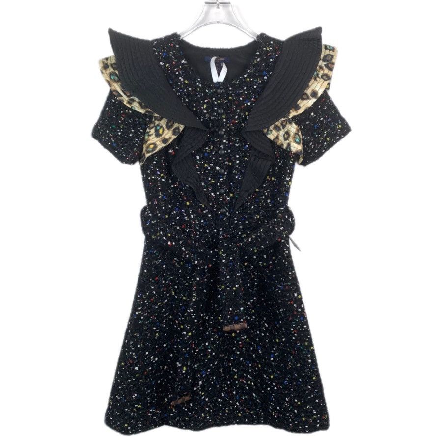 Louis Vuitton Louis Vuitton Heavy-duty Ruffled Short Sleeve Dress K26WX Size XXS / US 00 / IT 34 - 1 Thumbnail