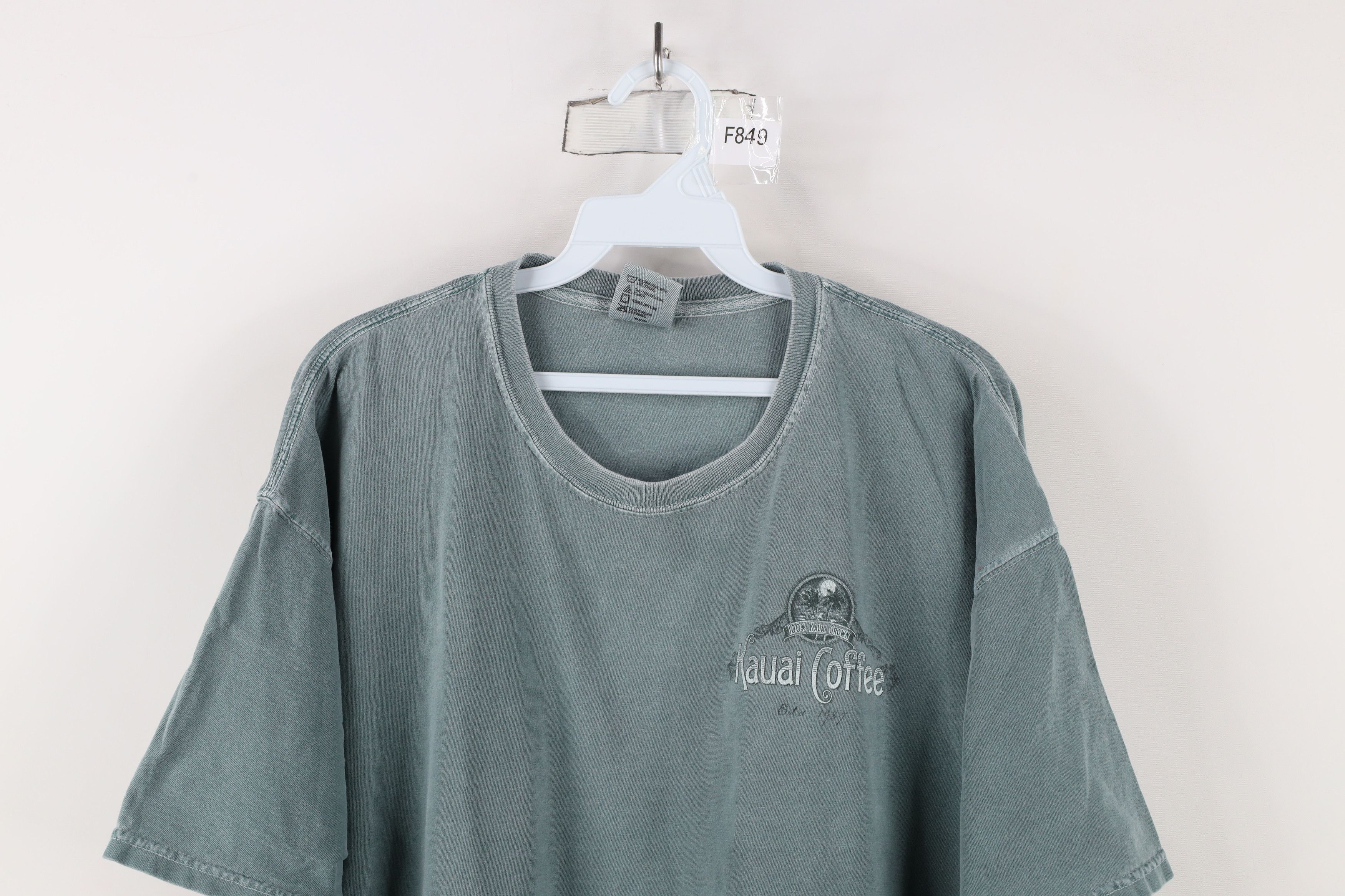 Vintage Vintage 90s Streetwear Stonewash Kauai Coffee T-Shirt Green Size US L / EU 52-54 / 3 - 2 Thumbnail