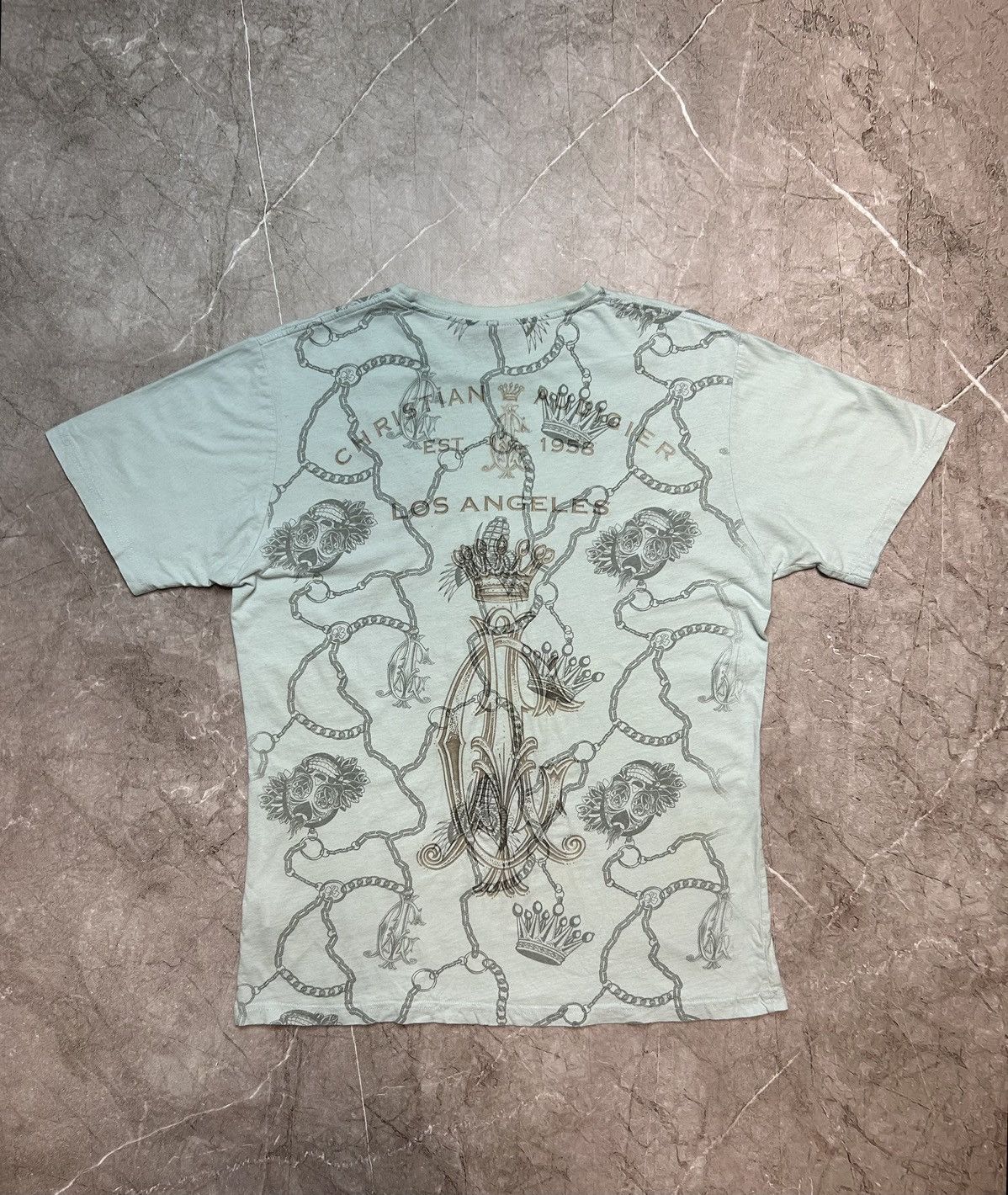 Christian Audigier × Ed Hardy × Vintage Christian Audigier T Shirt Skull Logo Ed Hardy Tee Size US XL / EU 56 / 4 - 2 Thumbnail