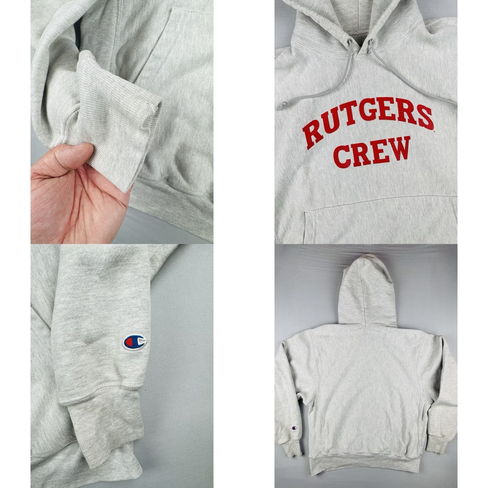 Champion VINTAGE Champion Reverse Weave Rutgers Hoodie Mens M Gray 90s College Pullover Sweatshirt Size US M / EU 48-50 / 2 - 8 Thumbnail