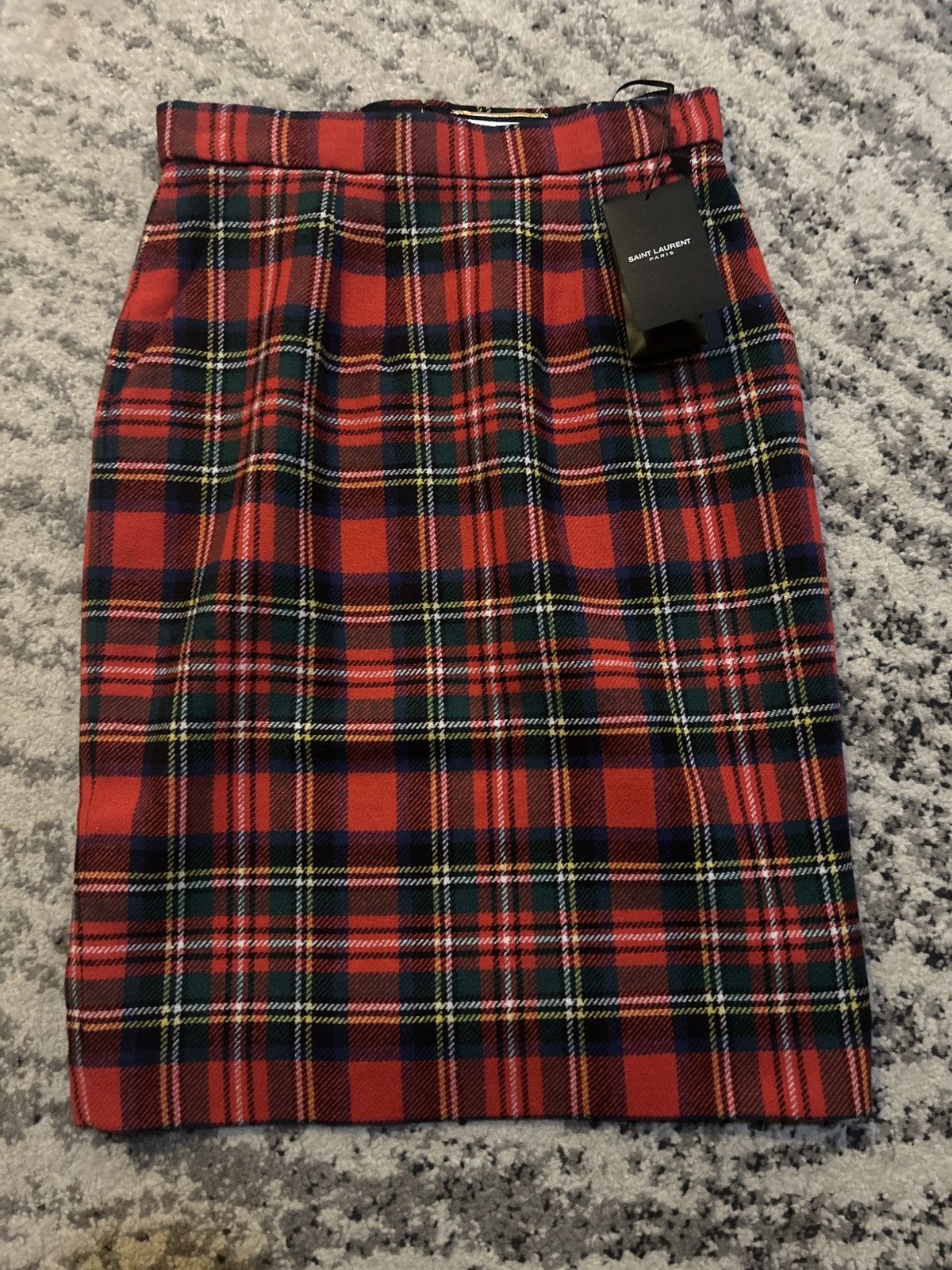 Saint Laurent Paris Saint Laurent Tartan-Check Pencil Skirt size FR 34 Size 25" / US 0 / IT 36 - 3 Thumbnail