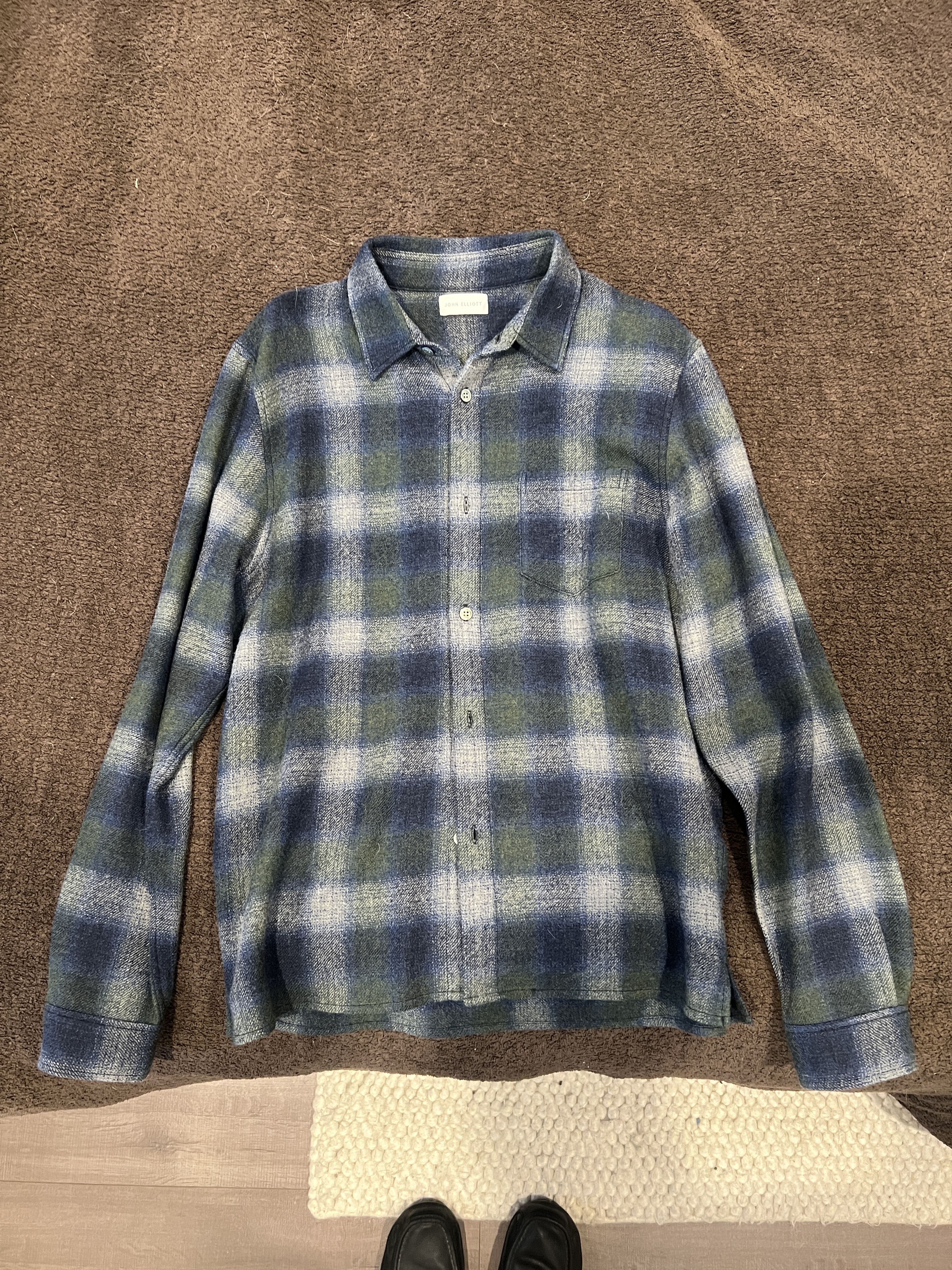 John sold Elliott Sly straight-hem plaid shirt