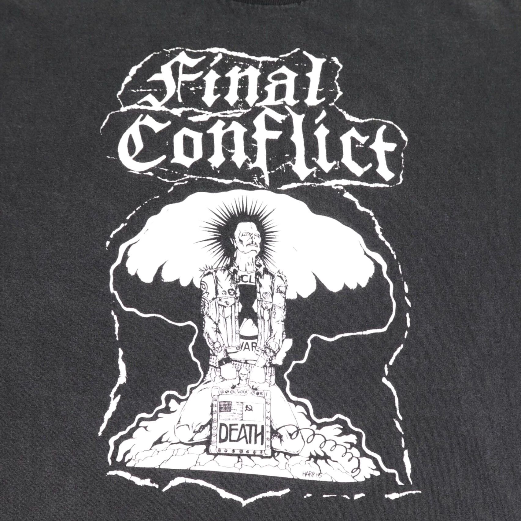 Vintage Vintage Final Conflict T-Shirt Mens Large Punk Rock Music Cotton Black 80s Size US L / EU 52-54 / 3 - 2 Thumbnail