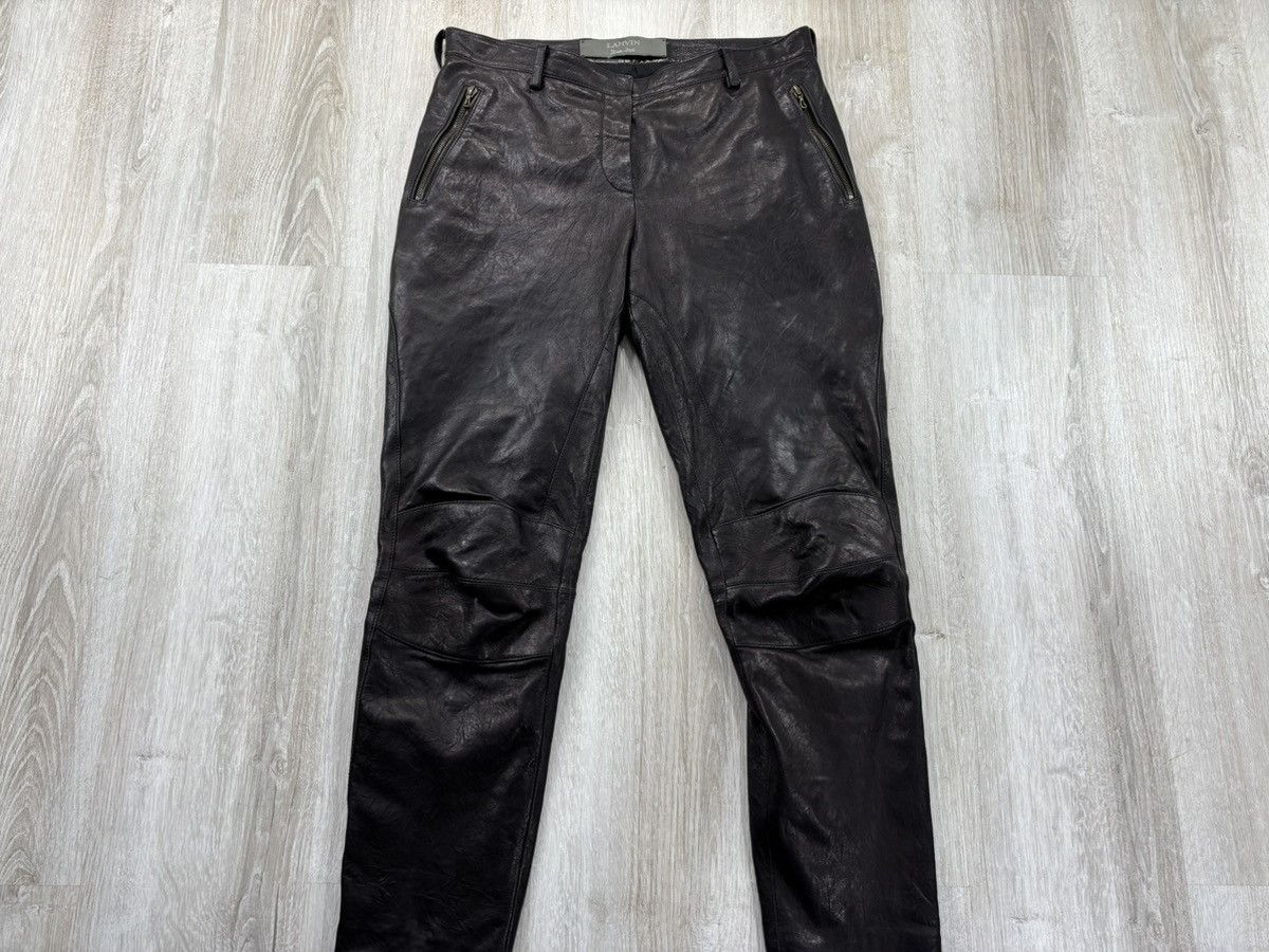 Designer × Lanvin Womens vintage leather Motorcycle Biker pants Lanvin Size 40 Size 27" / US 4 / IT 40 - 2 Thumbnail