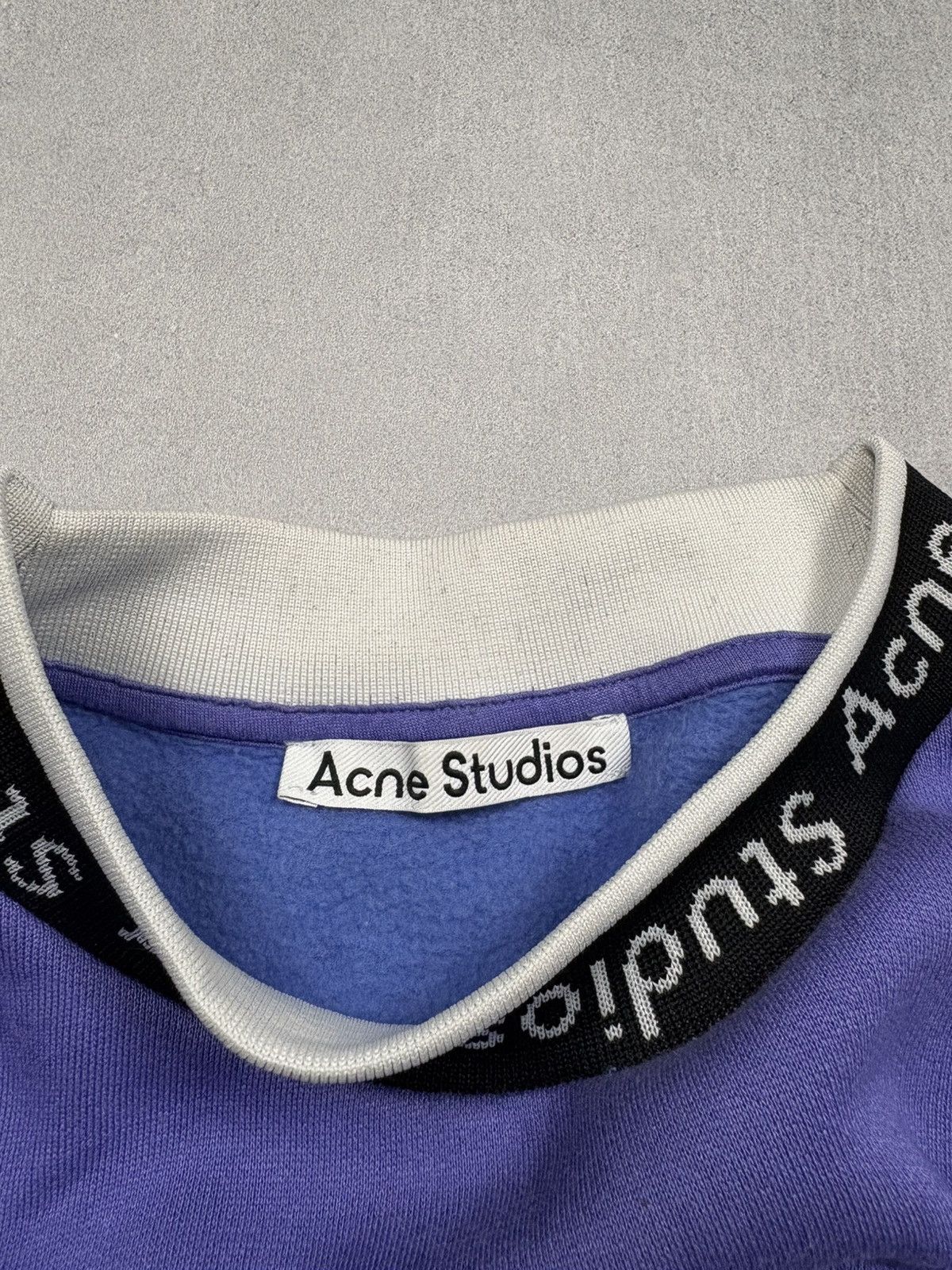 Acne Studios Acne Studios Logo Collar Sweatshirt Purple Rare Size US L / EU 52-54 / 3 - 11 Thumbnail