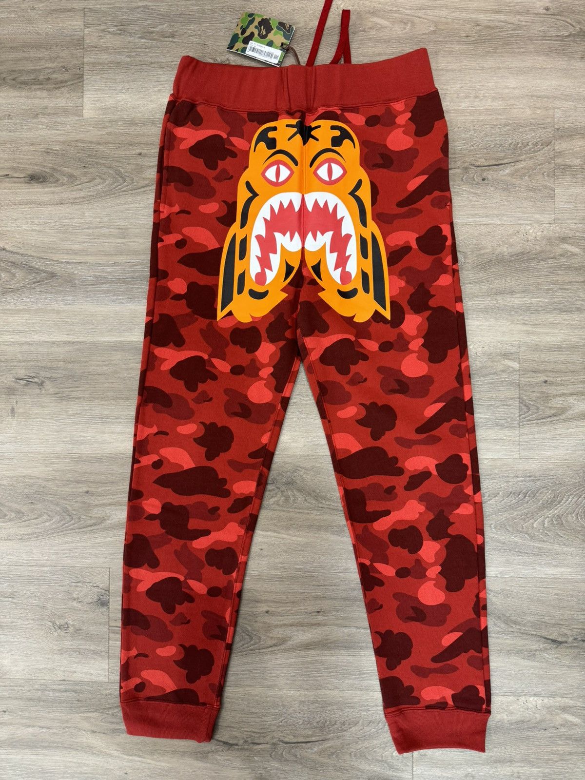 image of Bape Red Camo Tiger Sweatpants Xl, Men's (Size 36)