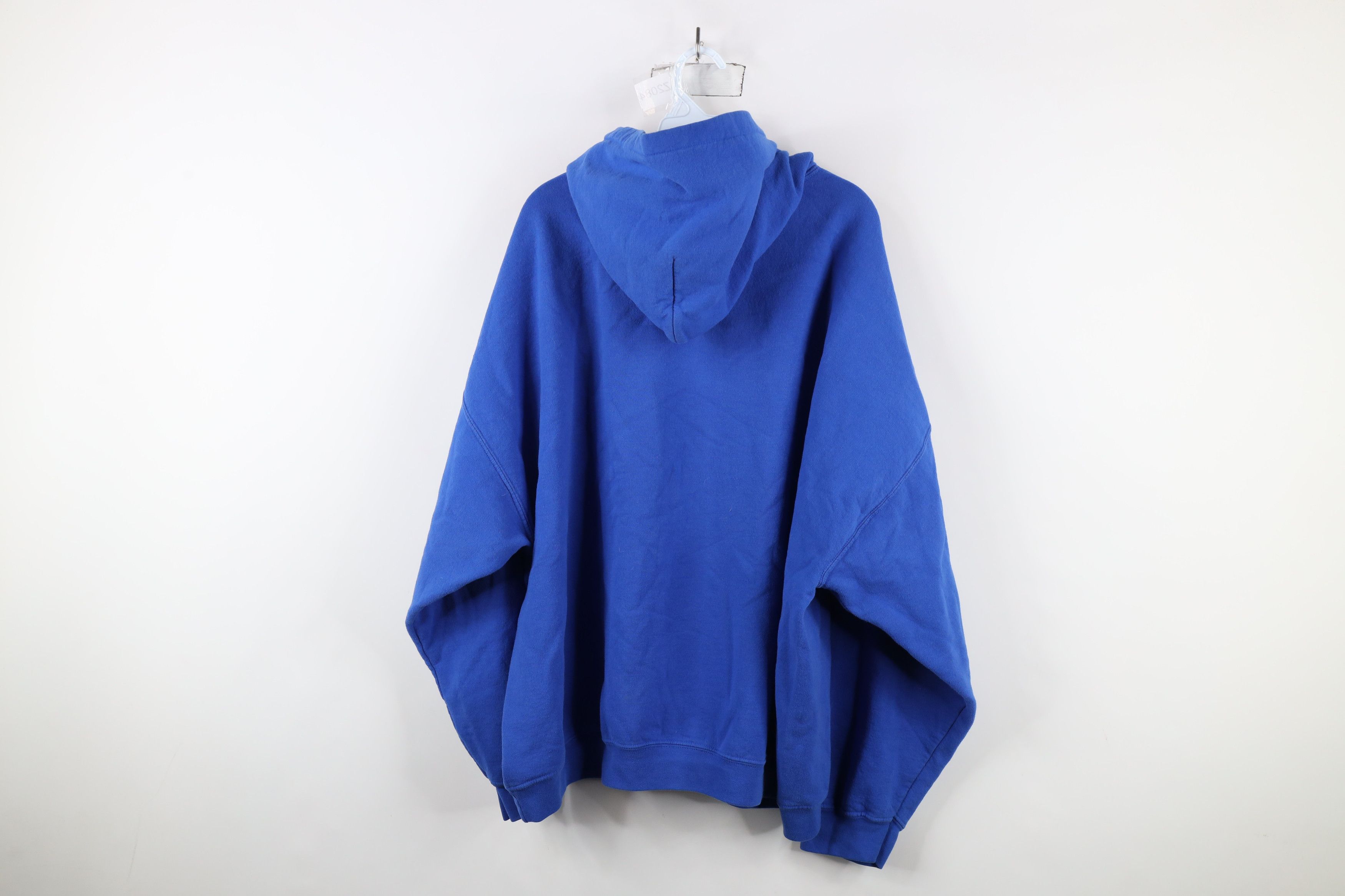 Vintage Vintage 90s Streetwear Blank Hoodie Sweatshirt Royal Blue Size US XXL / EU 58 / 5 - 11 Thumbnail