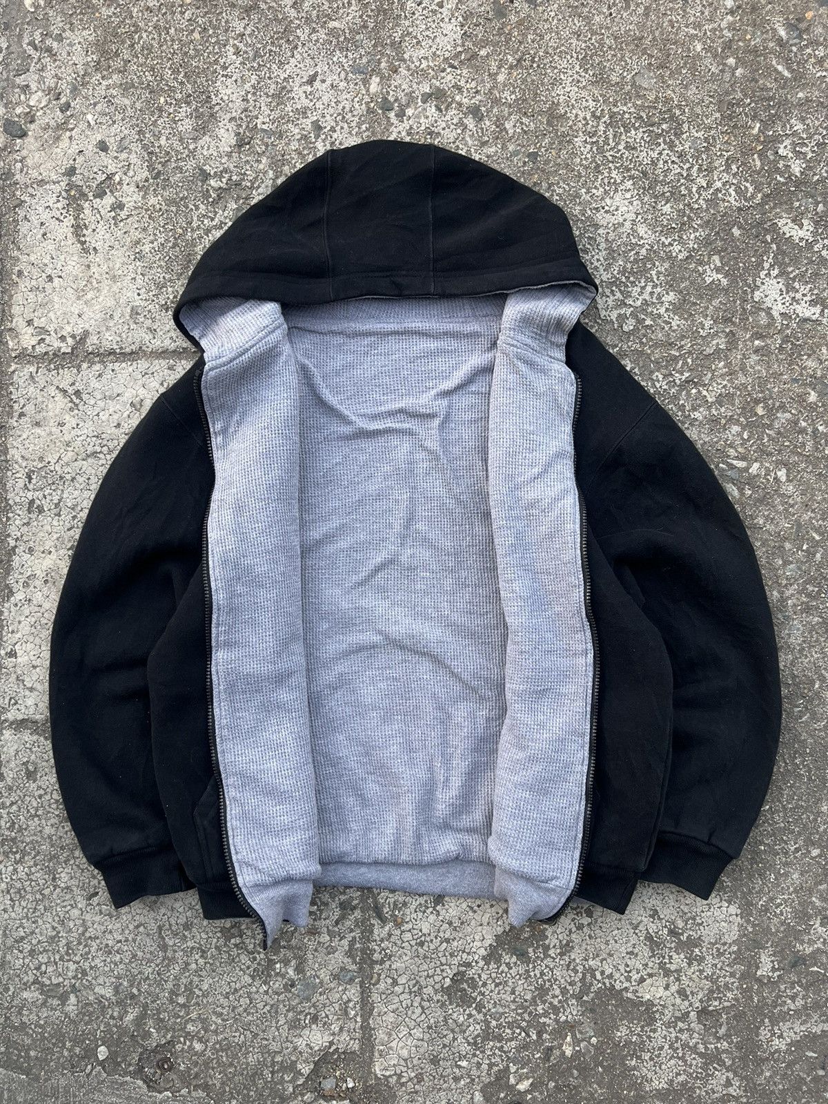 Vintage Thermal Lined Vintage Proclub Reversible Hoodie Zip Up Size US M / EU 48-50 / 2 - 2 Thumbnail