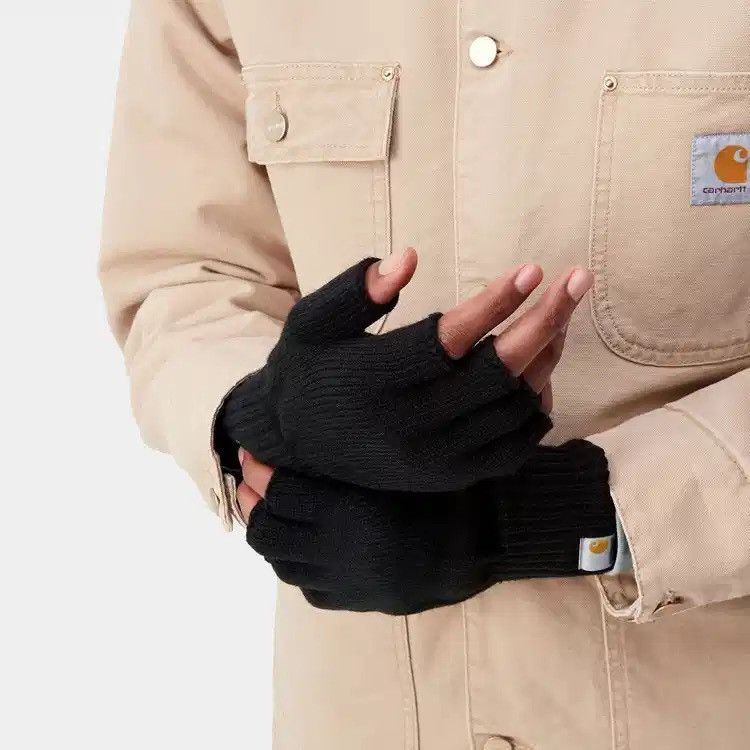 Carhartt Wip Carhartt WIP Mitten Fingerless Gloves Black Size S/M Size ONE SIZE - 9 Thumbnail