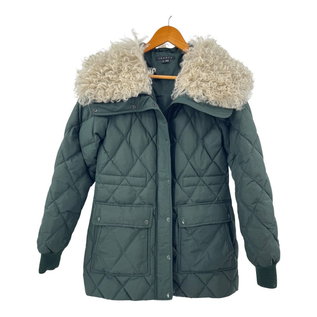 Theory Theory Coat Quilted Down Puffer Jacket Forest Green S Size S / US 4 / IT 40 - 1 Thumbnail