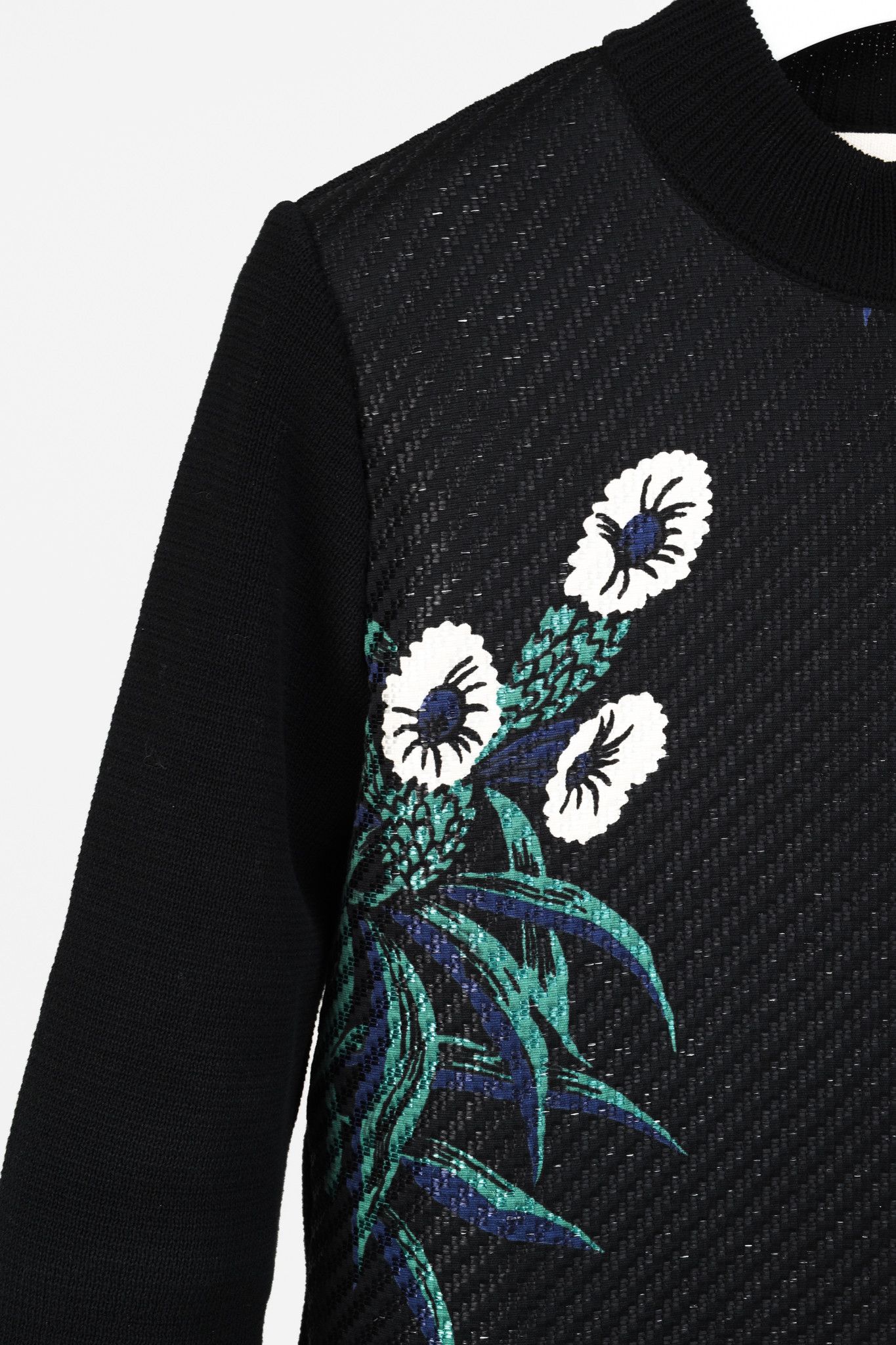 Marni Marni Resort 2015 Black Floral Graphic Knit Bomber Jacket Size XS / US 0-2 / IT 36-38 - 5 Thumbnail