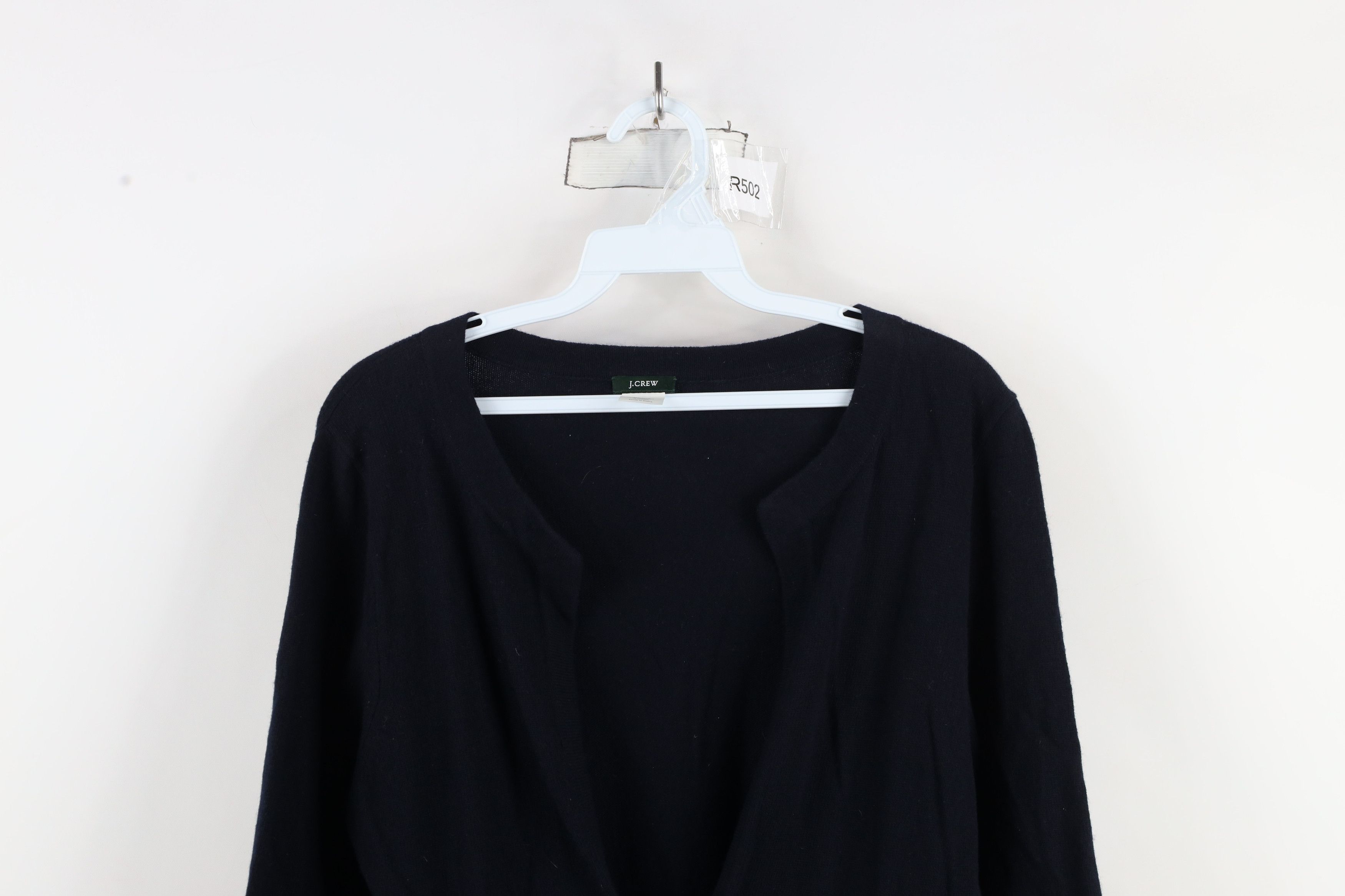 J.Crew × Vintage Vintage J Crew Cashmere Knit Tie Front Cardigan Sweater Navy Size L / US 10 / IT 46 - 2 Thumbnail