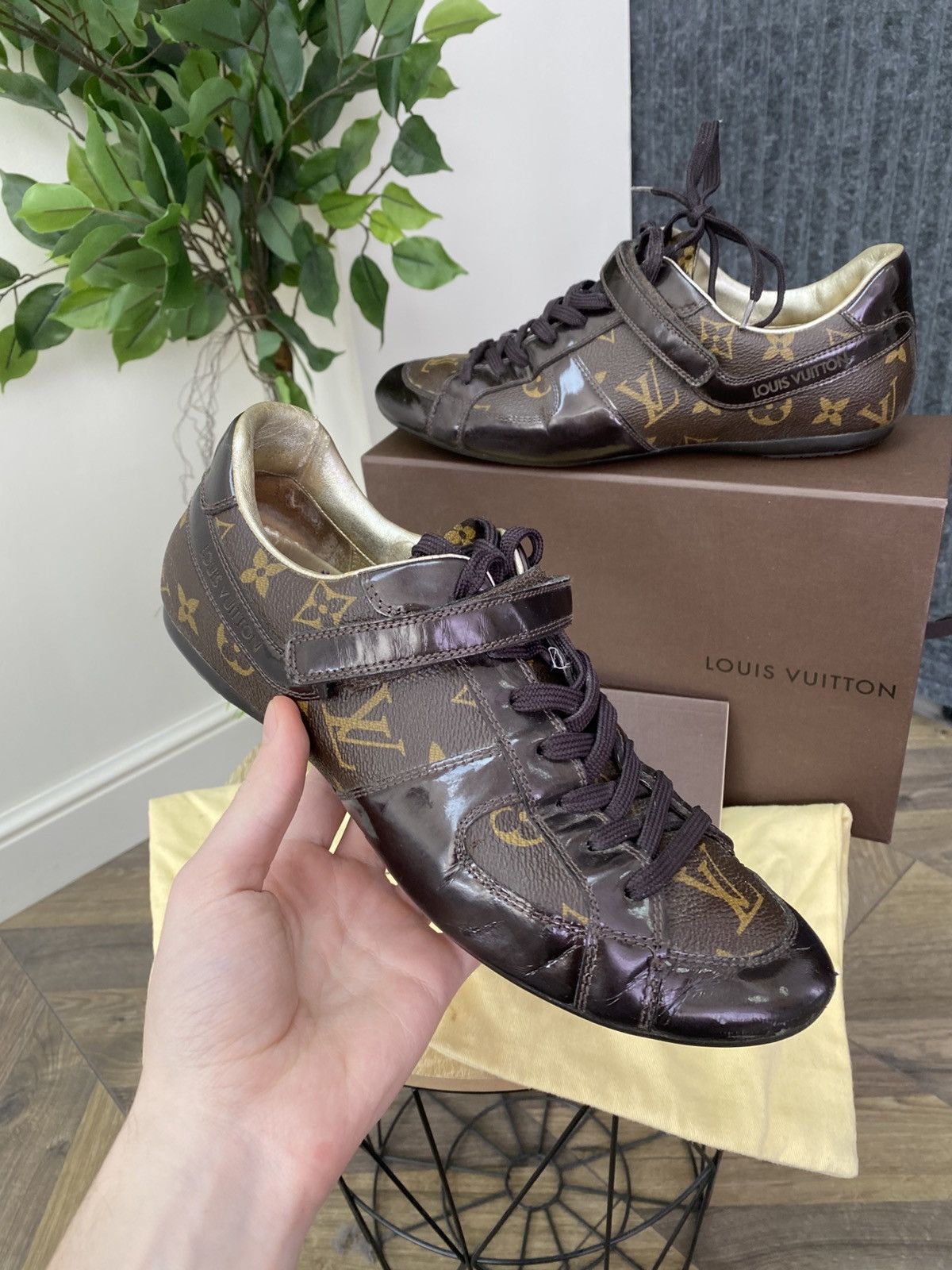 Louis Vuitton Vintage Louis Vuitton Brown Monogram Sneakers Size US 8.5 / IT 38.5 - 1 Thumbnail