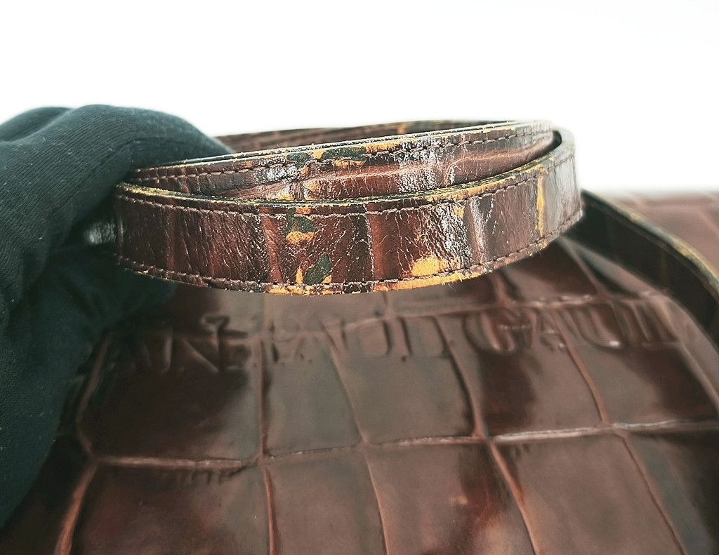 Jean Paul Gaultier JEAN PAUL GAULTIER Brown Croc embossed clutch sling bag Size ONE SIZE - 16 Thumbnail