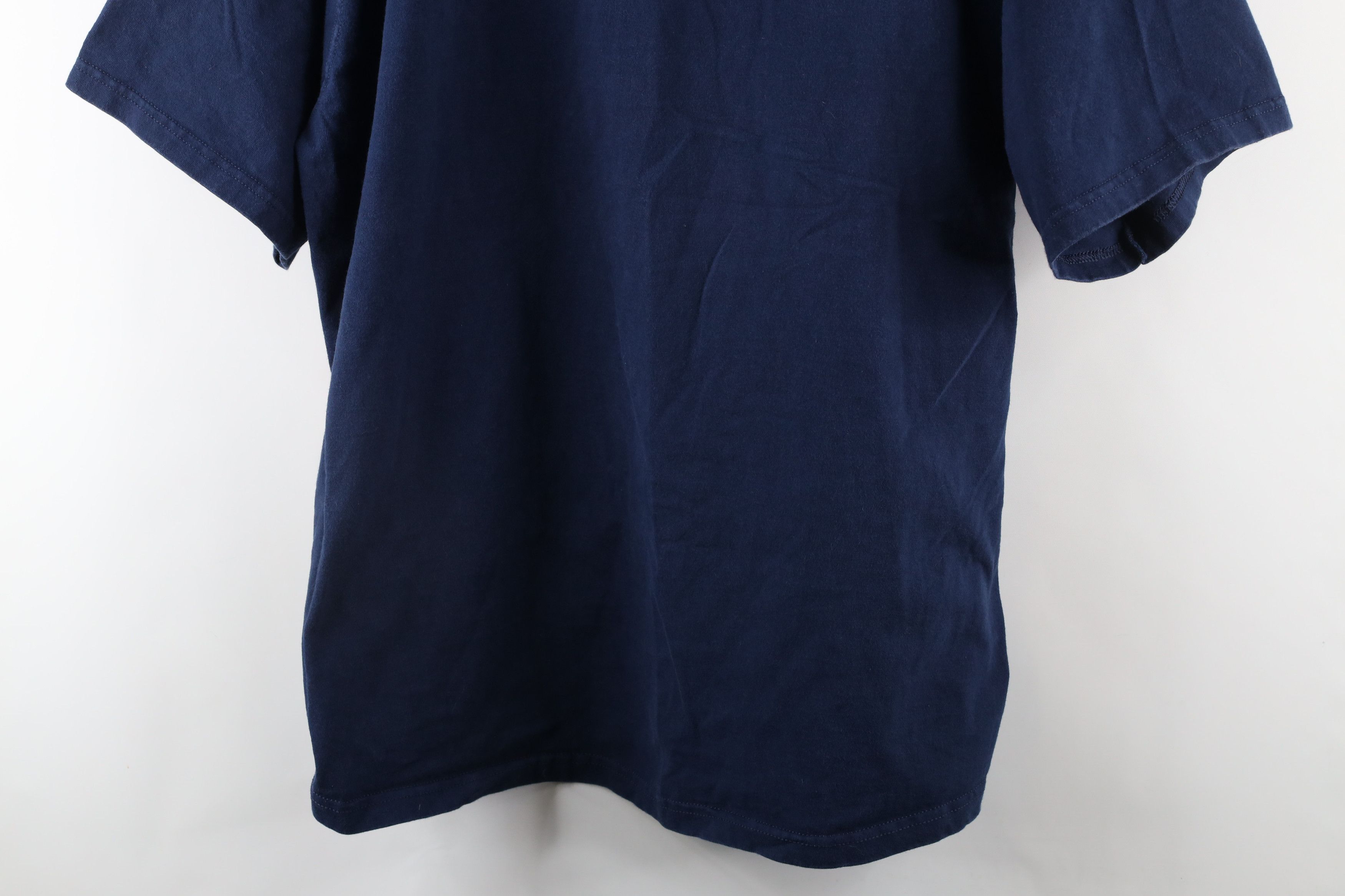 Vintage Vintage 90s Streetwear Heavyweight Cotton T-Shirt Navy Blue Size US XL / EU 56 / 4 - 3 Thumbnail