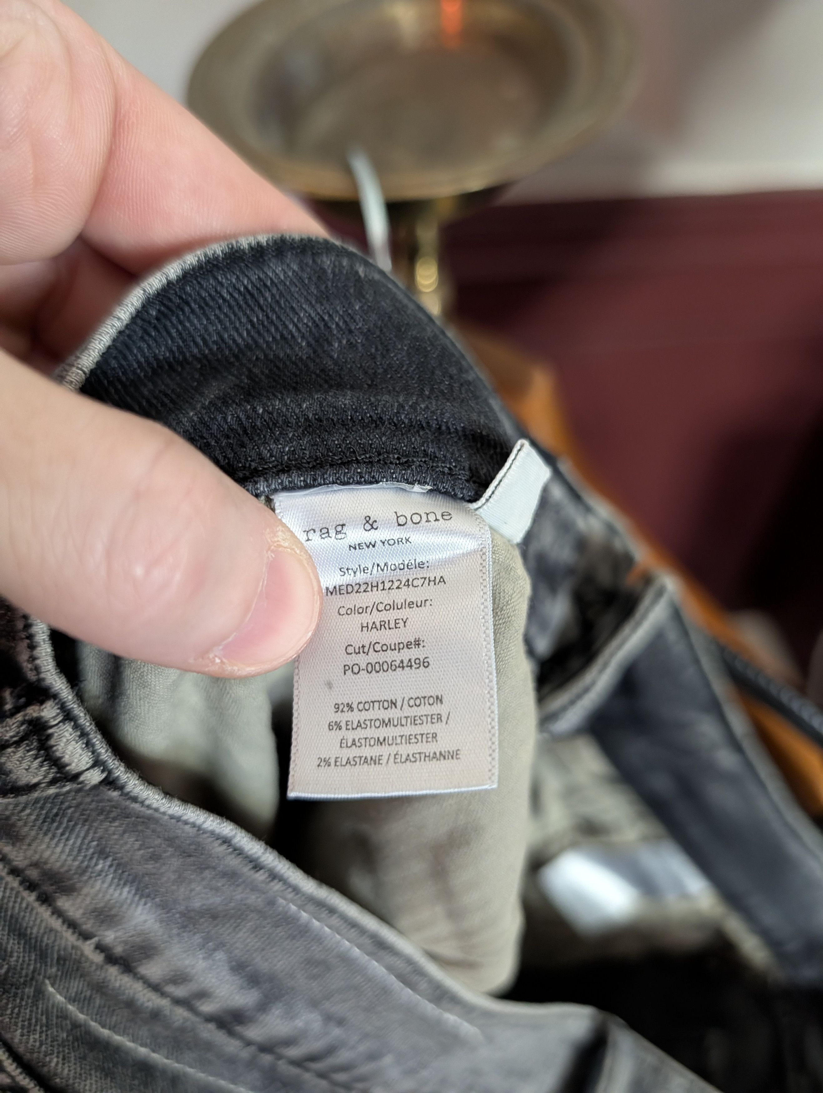 Rag & Bone Fit 1 Skinny gray stone wash denim jeans 30x32 Size US 30 / EU 46 - 11 Thumbnail
