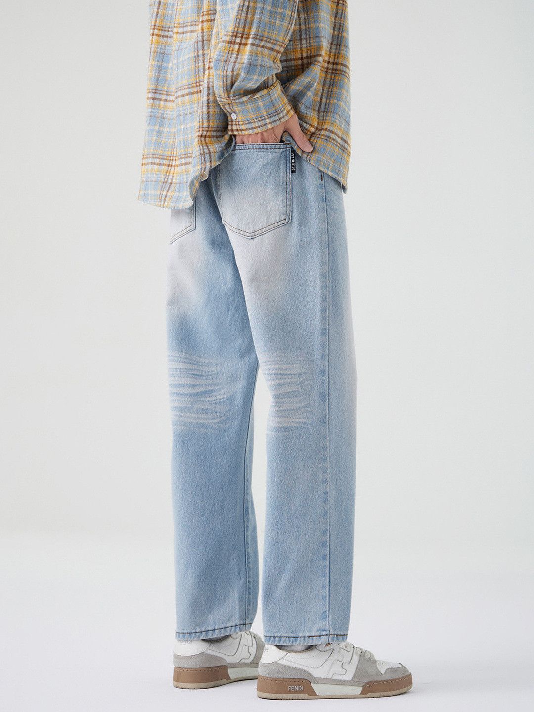 Jean Men's retro Cleanfit whiskered light-colored jeans Size US 32 / EU 48 - 4 Thumbnail