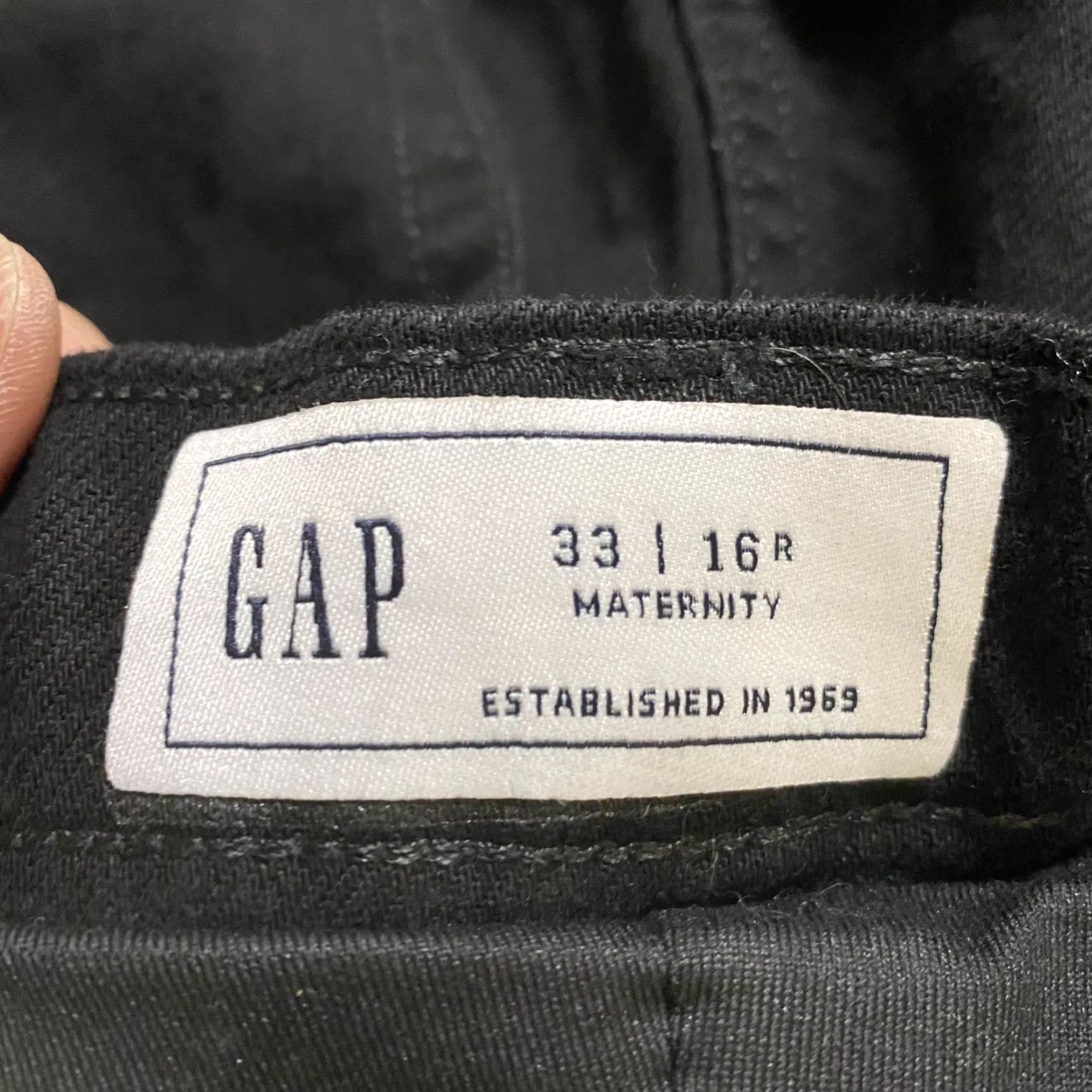 Gap VINTAGE Gap Womens Jeans Baggy Denim Black 16 Straight Wide Leg Maternity Regular Dark Wash NWT Size 24" / US 00 / IT 34 - 3 Thumbnail