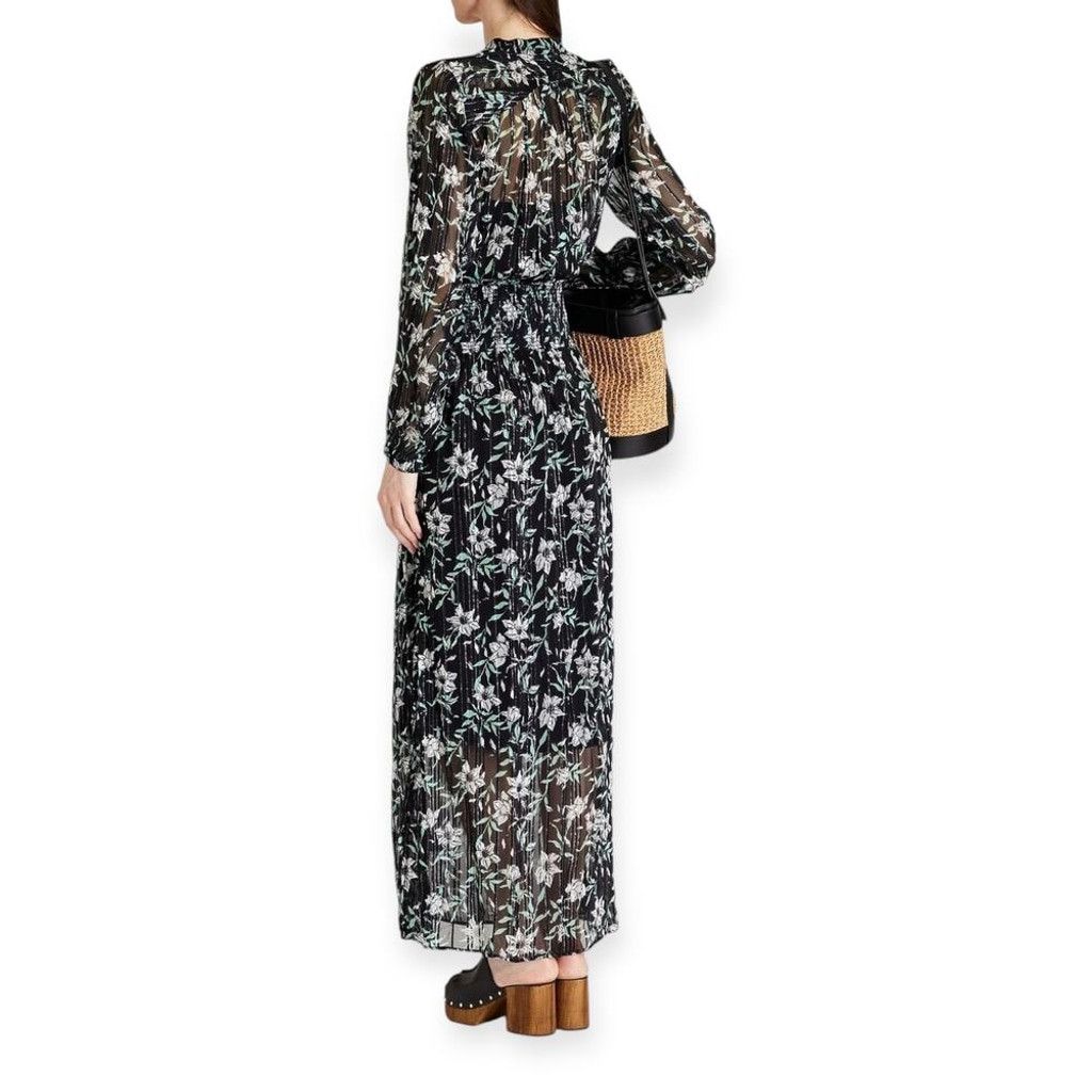 Rag & Bone Rag & Bone Calista Metallic Floral-Print Chiffon Maxi Dress Size M / US 6-8 / IT 42-44 - 2 Thumbnail