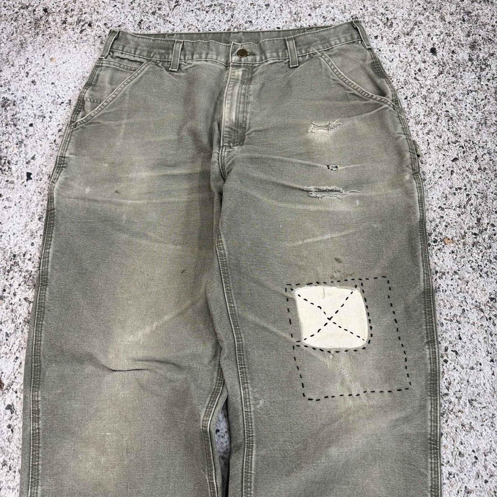 Carhartt Thrashed Faded Distressed Carhartt Pants ERD Grunge Chrome Size US 34 / EU 50 - 3 Thumbnail