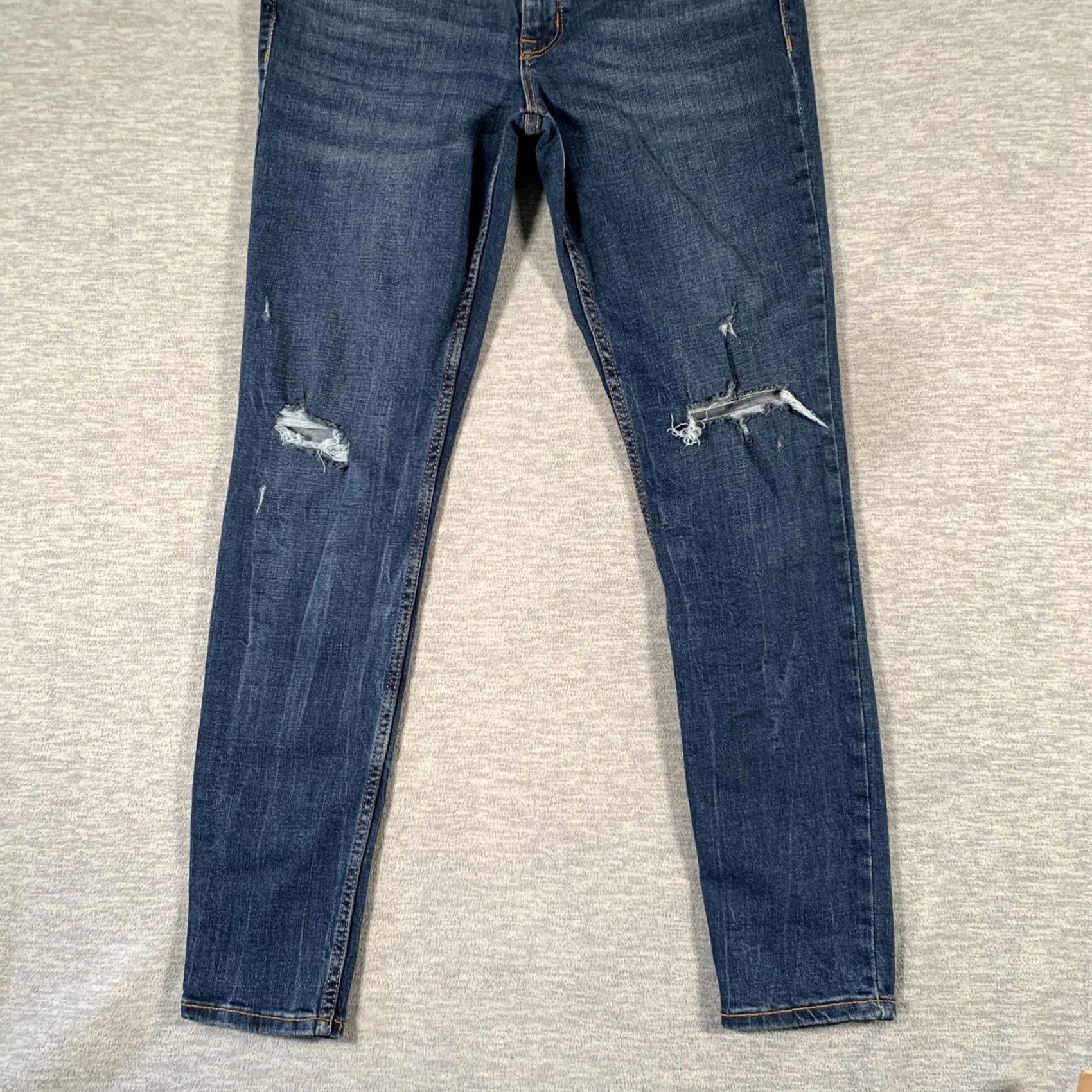 Old Navy Old Navy Jeans Womens 8 Blue Rockstar Super Skinny Mid Rise Distressed Stretch Denim Size 30" / US 8 / IT 44 - 3 Thumbnail