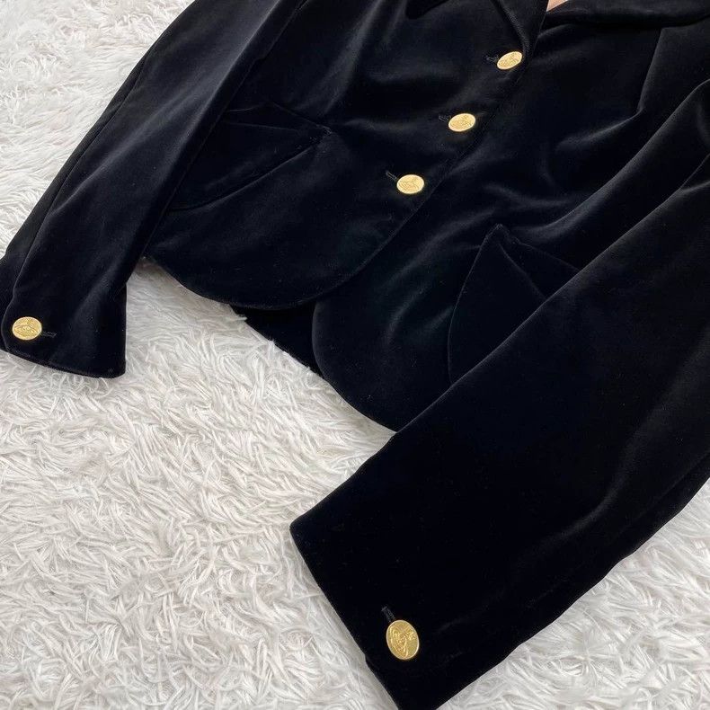 Vivienne Westwood Vivienne Westwood Black velvet suit jacket Size S / US 4 / IT 40 - 4 Thumbnail