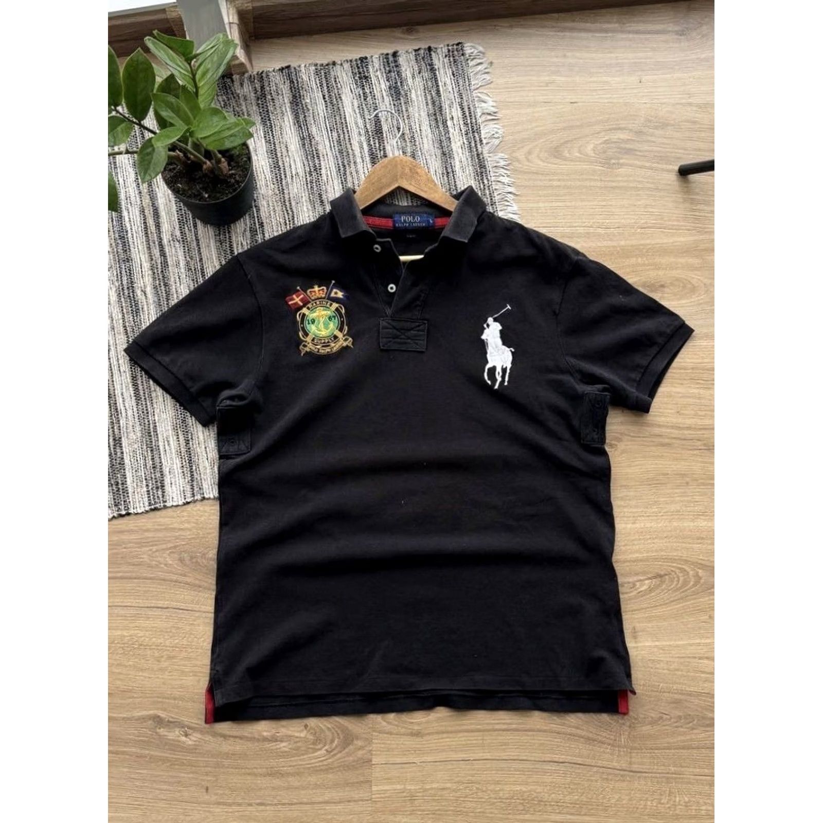 Polo Ralph Lauren VINTAGE Polo Ralph Lauren Big Pony Marine Supply Polo T Shirt Mens L Black 90s City Classic Retro USA College LoungWear Size US L / EU 52-54 / 3 - 3 Thumbnail