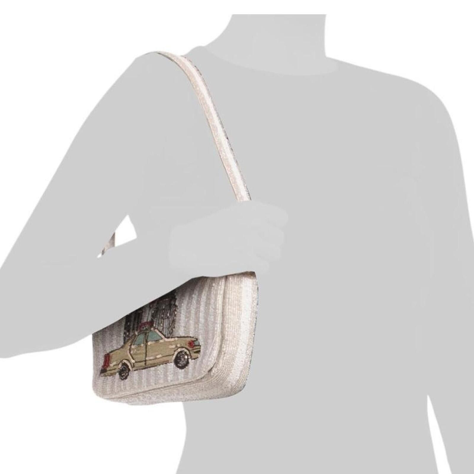 Marsell TikTok Viral Cream Sequin New York City Taxi Beaded Bag Size ONE SIZE - 3 Thumbnail