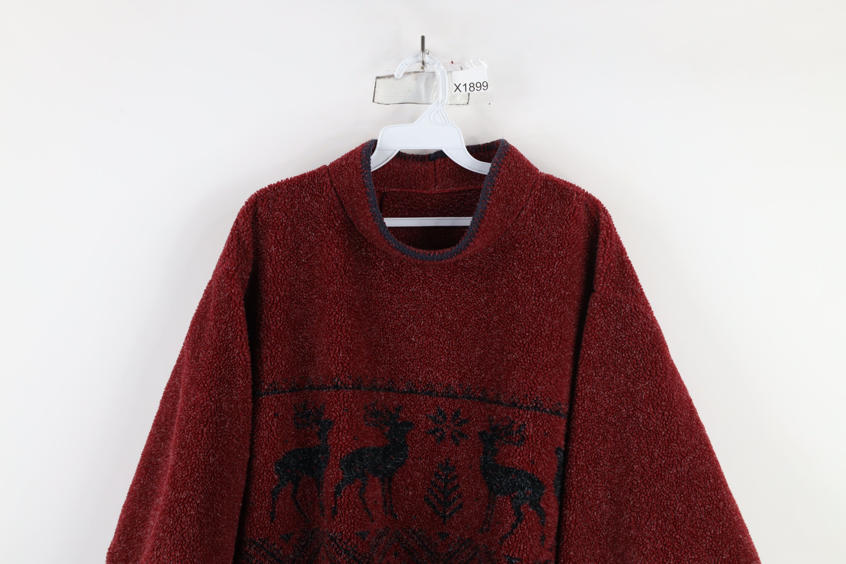 Vintage Vintage 90s Streetwear Fleece Reindeer Snowflake Sweater Size XXL / US 16-18 / IT 52-54 - 2 Thumbnail