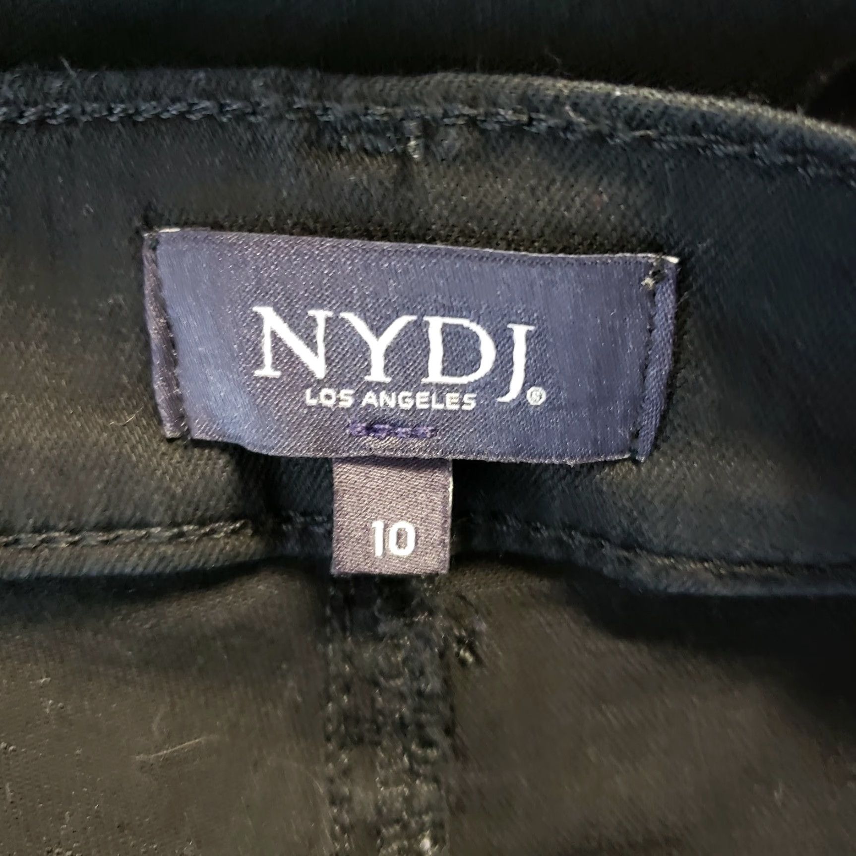 NYDJ NYDJ Womens Marilyn Crop Jeans Sz 10 Solid Black Mid Rise Cotton Blend Jeans Crop Womens 10 Cotton Blend Denim Black NYDJ Size 32" / US 10 / IT 46 - 6 Thumbnail