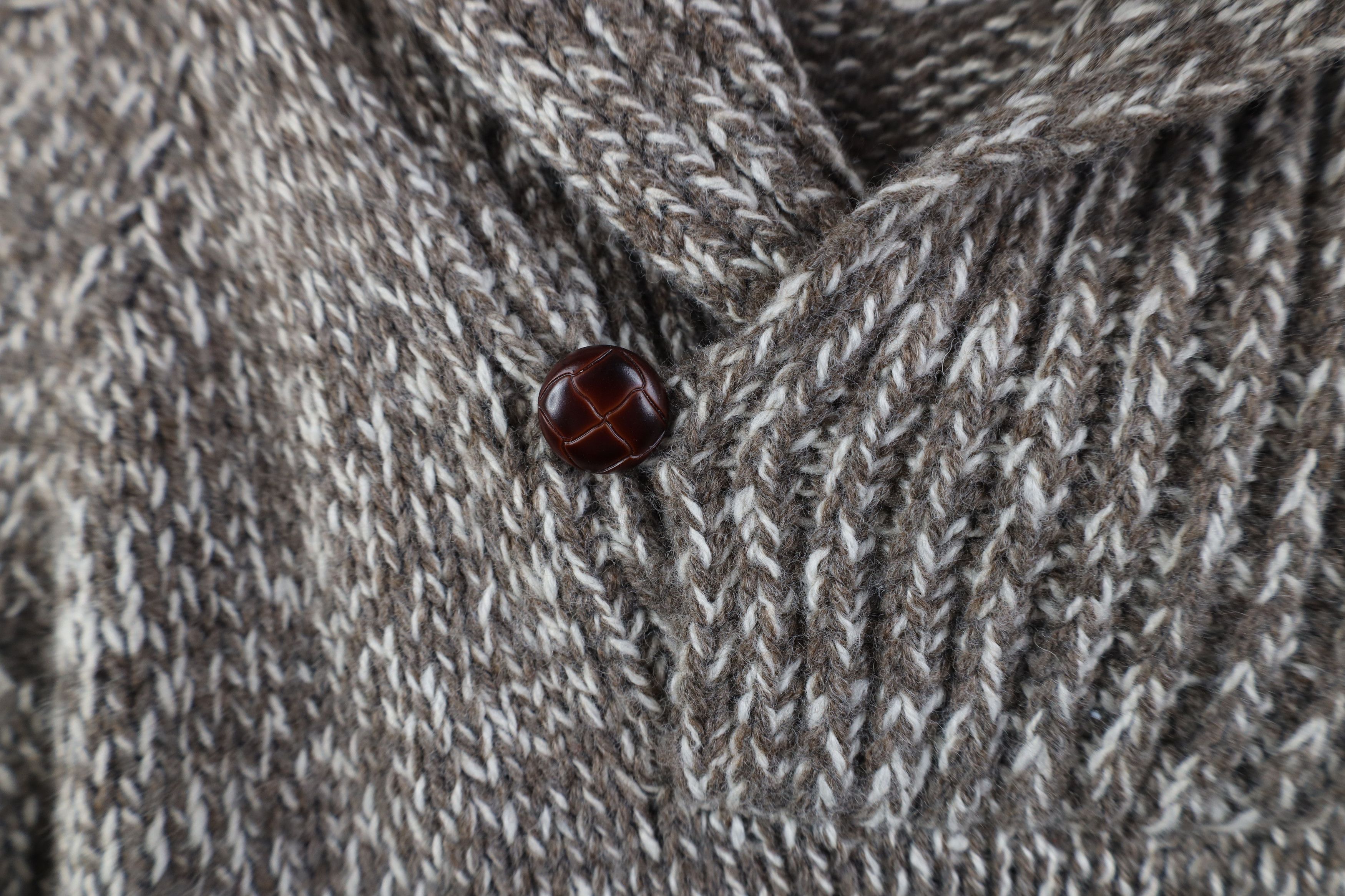 Eddie Bauer Deadstock Vintage Y2K Eddie Bauer Knit Shawl Sweater Brown Size US L / EU 52-54 / 3 - 6 Thumbnail