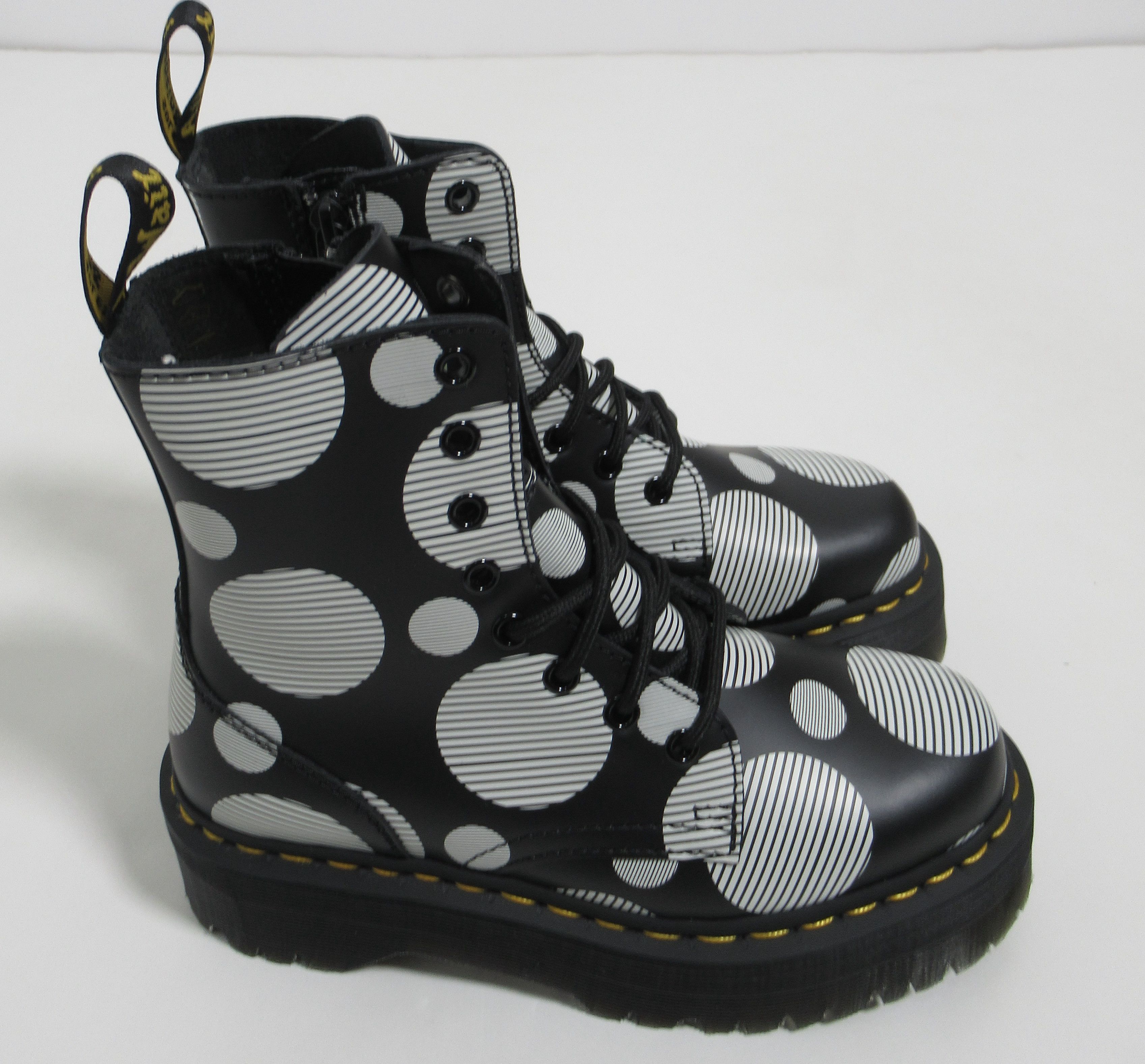 Dr Martens Jadon Polka Dot Smooth Leather Platform Boot