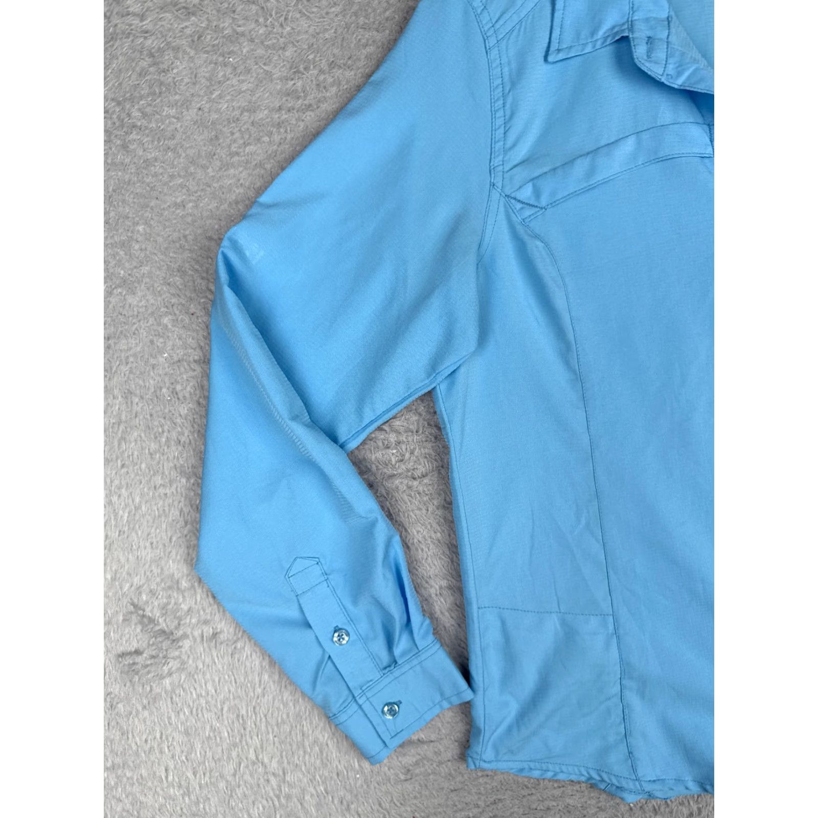 Vintage Pacific Trail Shirt Women Medium Blue Button Up Long Sleeve Polyester Blend Size M / US 6-8 / IT 42-44 - 3 Thumbnail