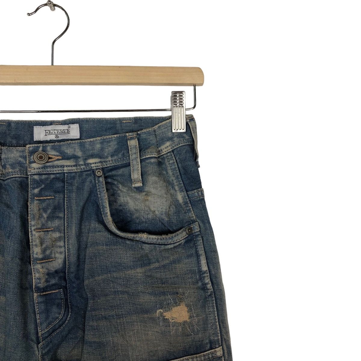 Japanese Brand 🔥90s Rare Distressed Design Jeans Fadthree Hysteric Glamour Size US 26 / EU 42 - 5 Thumbnail