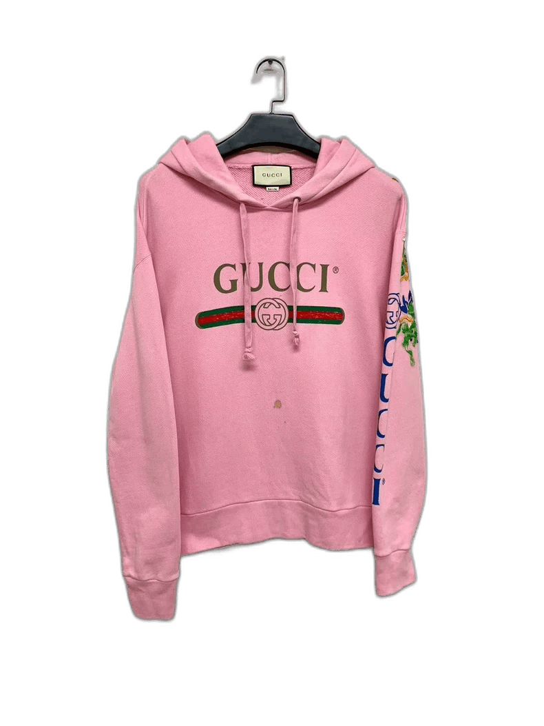 Gucci Gucci Logo Pink Hoodie with Flaws Size S / US 4 / IT 40 - 1 Thumbnail