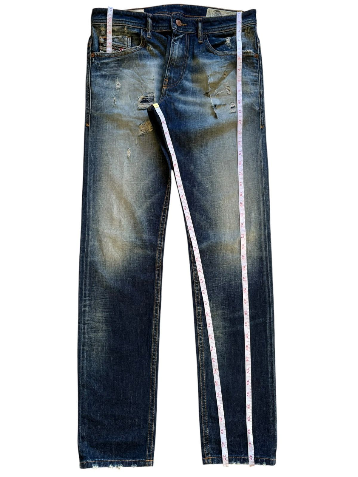 Diesel × Diesel Black Gold Vintage Italy Diesel Thommer Faded Rusty Wash Distress Jeans Size US 32 / EU 48 - 17 Thumbnail