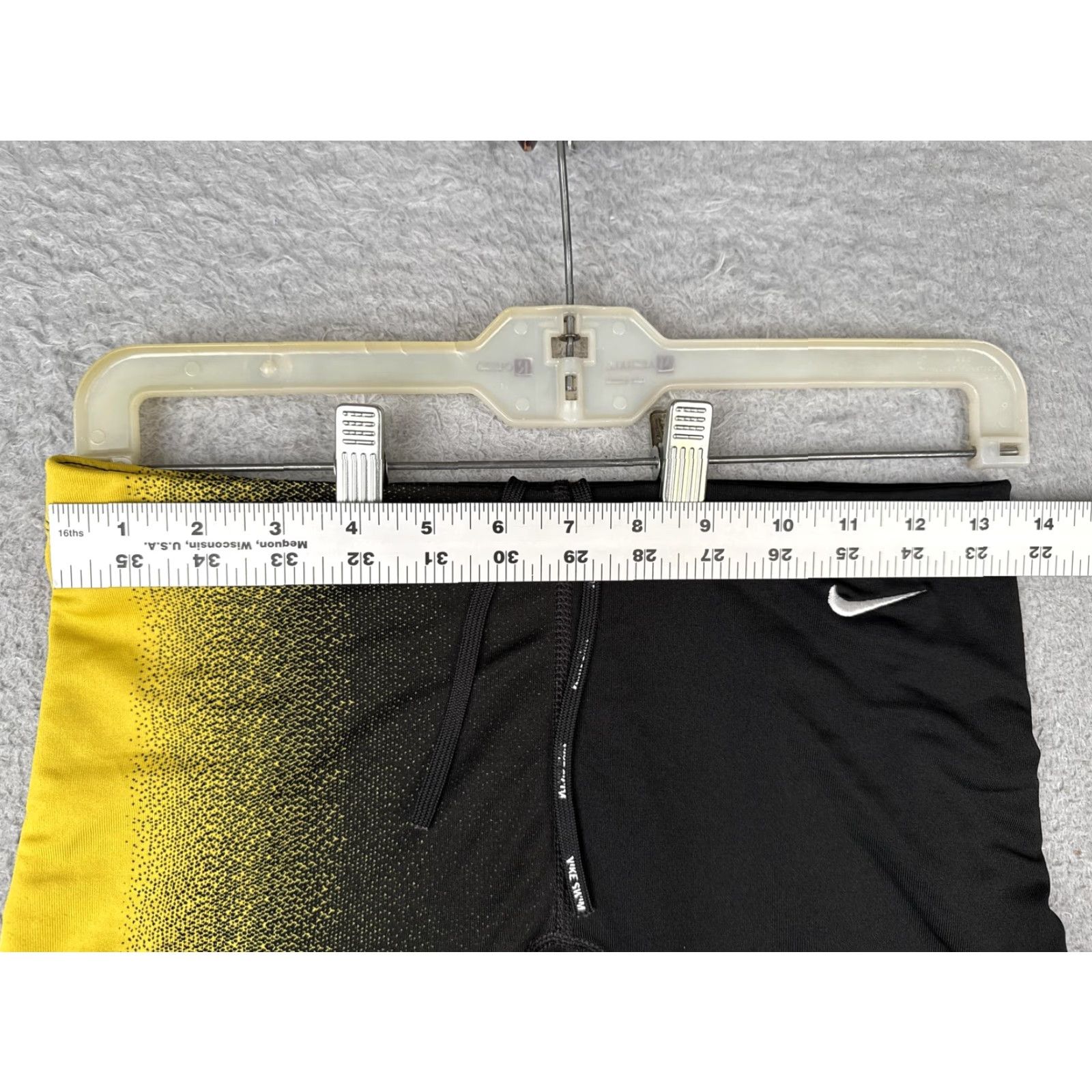 Nike VINTAGE? No. But Nike Swim Jammer Shorts Men 28 Black Yellow Gradient Ombré Drawstring Compression Size US 28 / EU 44 - 6 Thumbnail