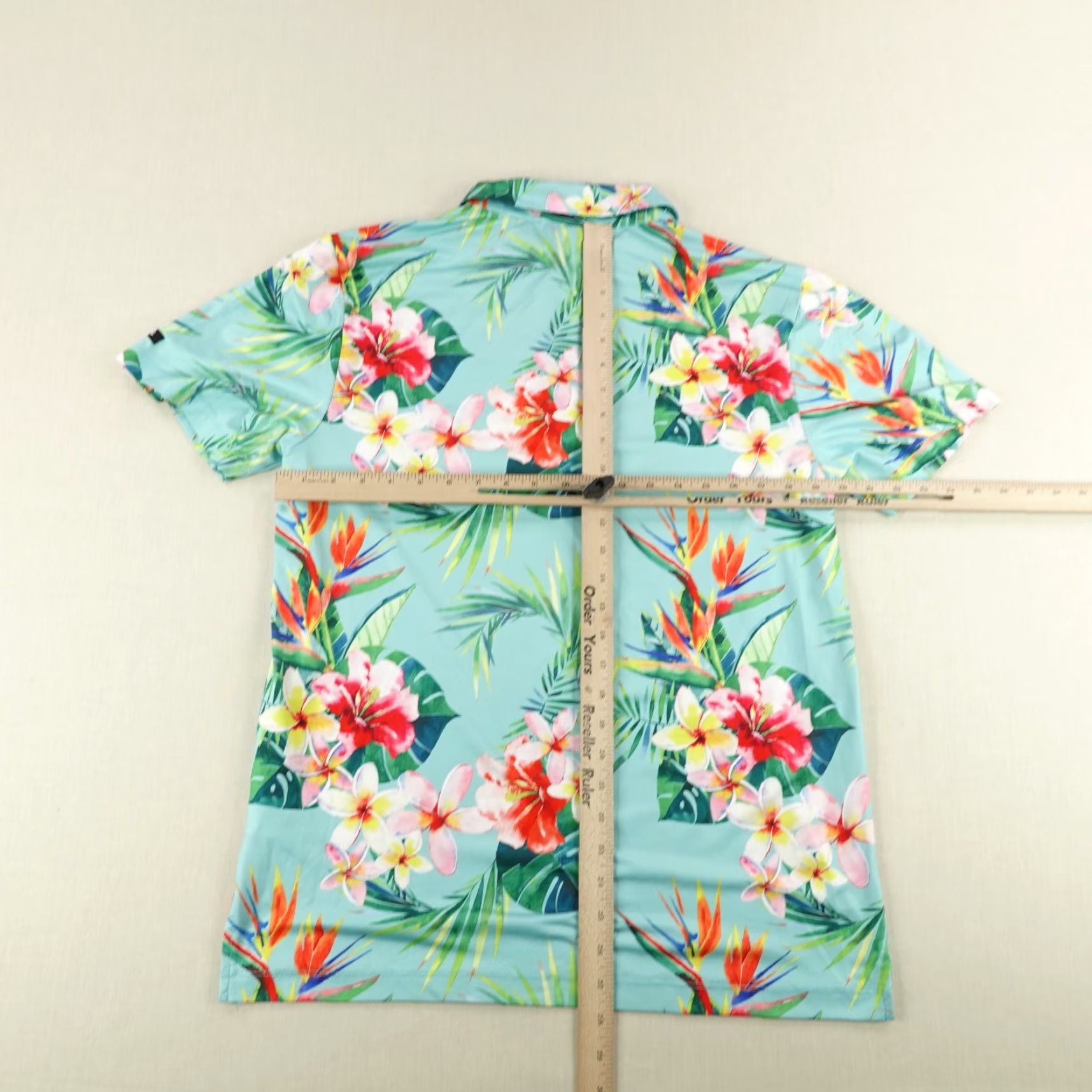 Vintage Bad Birdie Polo Shirt Mens Medium Blue Green Floral Hawaiian Performance Golf Size US M / EU 48-50 / 2 - 6 Thumbnail