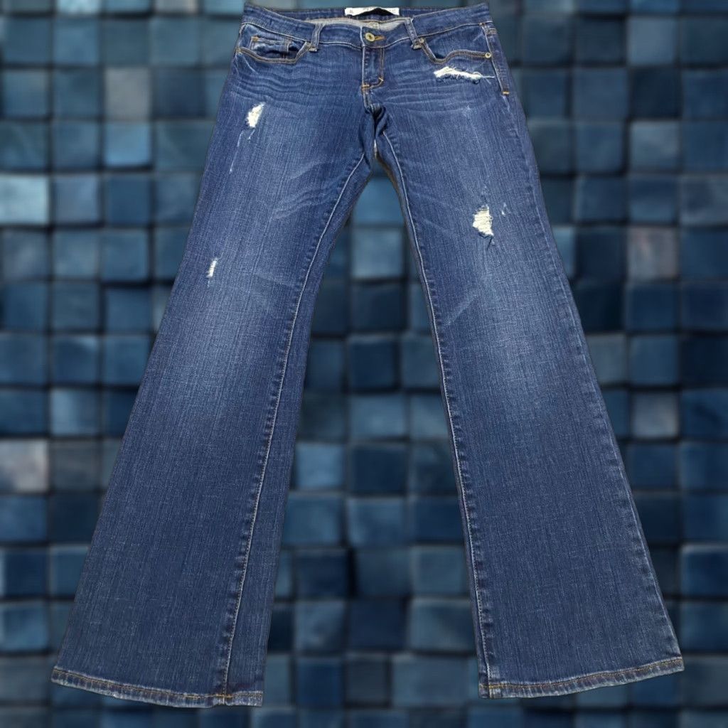 Abercrombie & Fitch Abercrombie & Fitch Womens Jeans Blue Denim 29 in 4 Bootcut Distressed Stretch Regular Size 29" - 1 Thumbnail