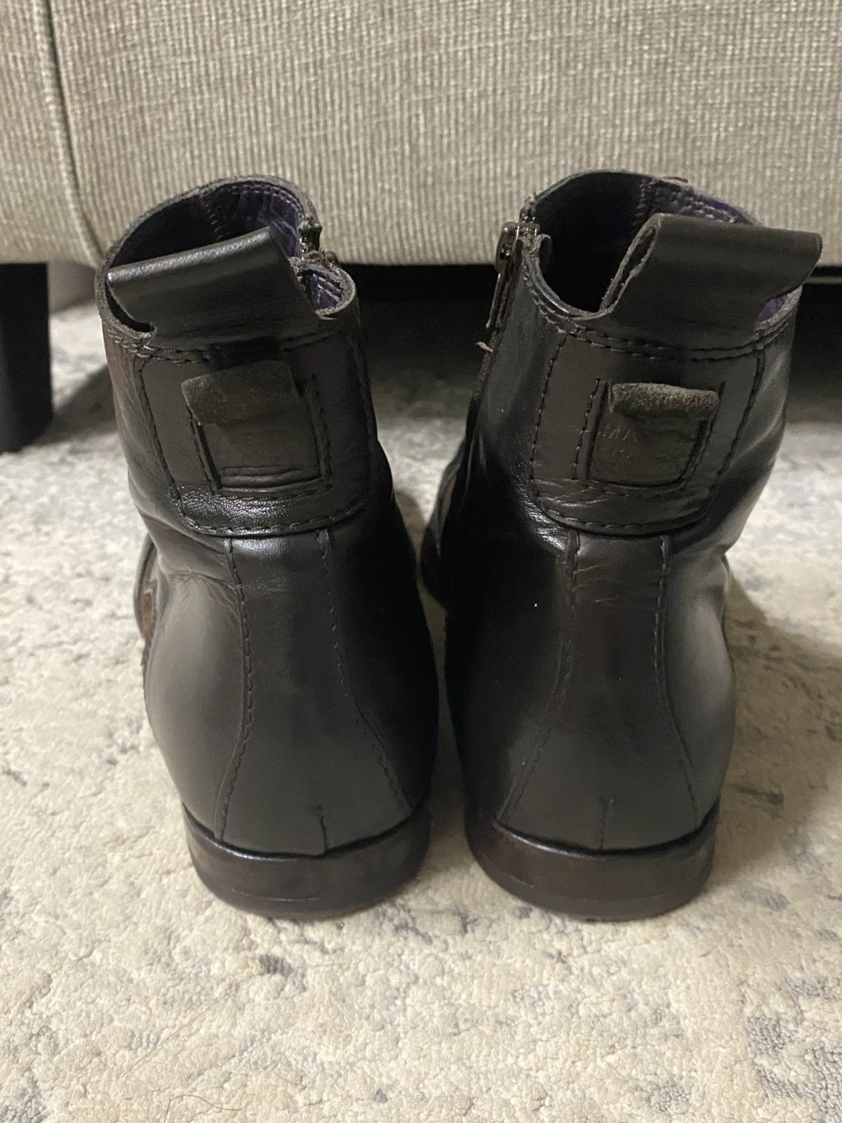 MFG - Side Zip Leather Ankle Boots