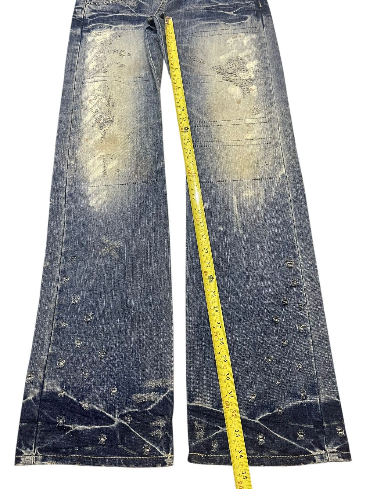 Tornado Mart Vintage Japanese Brand Mud Wash Tribal Distress Bullet Style Size US 31 - 13 Thumbnail
