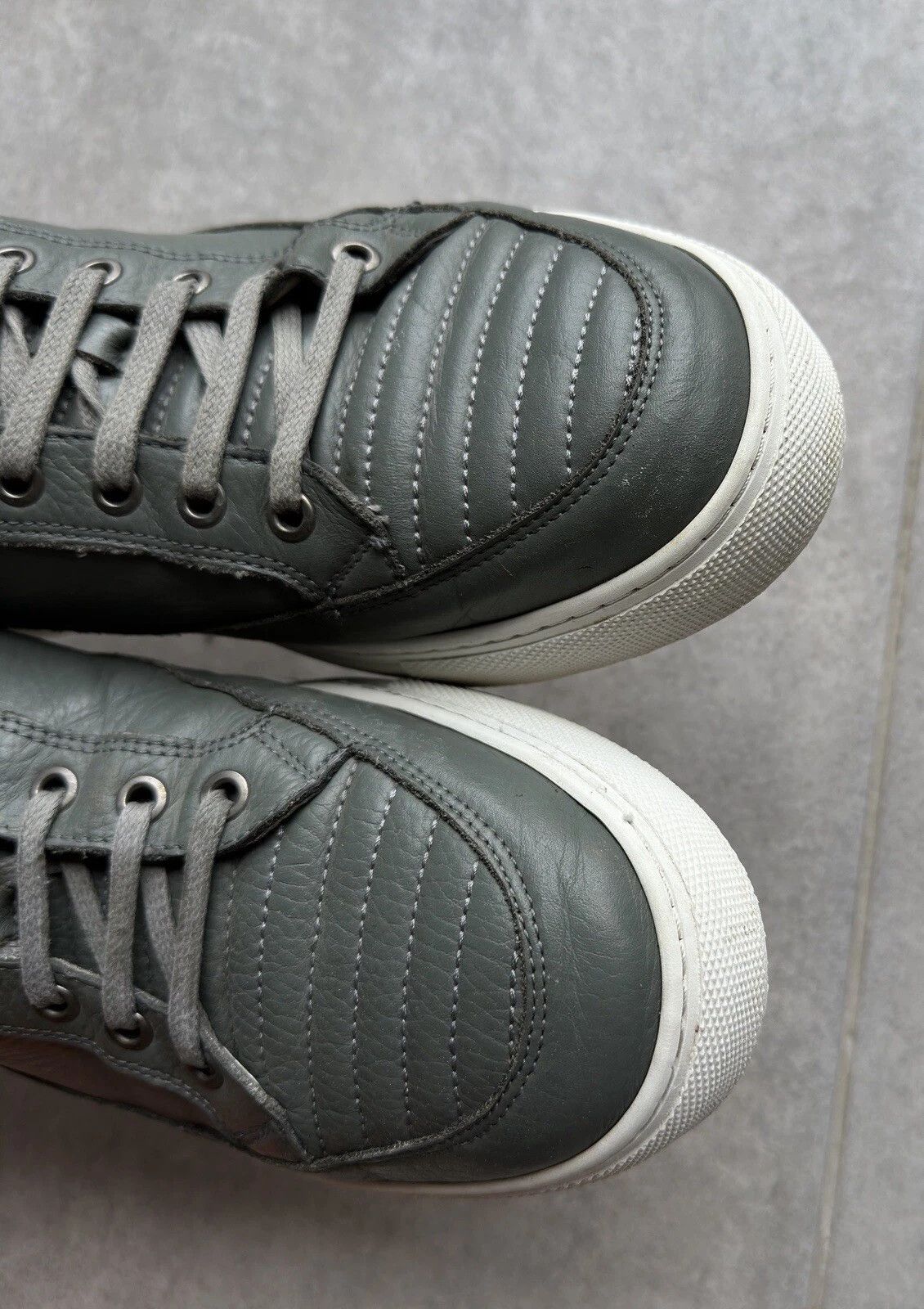 Vintage ETQ Amsterdam Low Designer Gray Mens Leather Trainers Shoes Size US 12 / EU 45 - 8 Thumbnail
