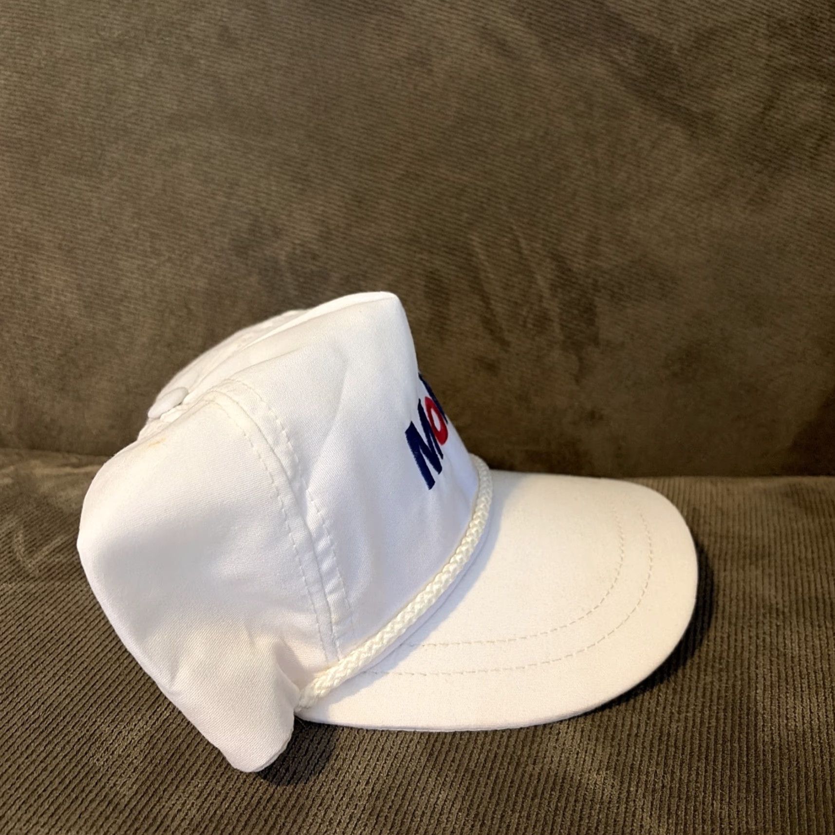 Roper VINTAGE Mobil Racing Gasoline White Rope SnapBack Hat Cap Men One Size White Rope SnapBack Hat Cap Racing Gasoline Mobil Vintage Men Size ONE SIZE - 2 Thumbnail