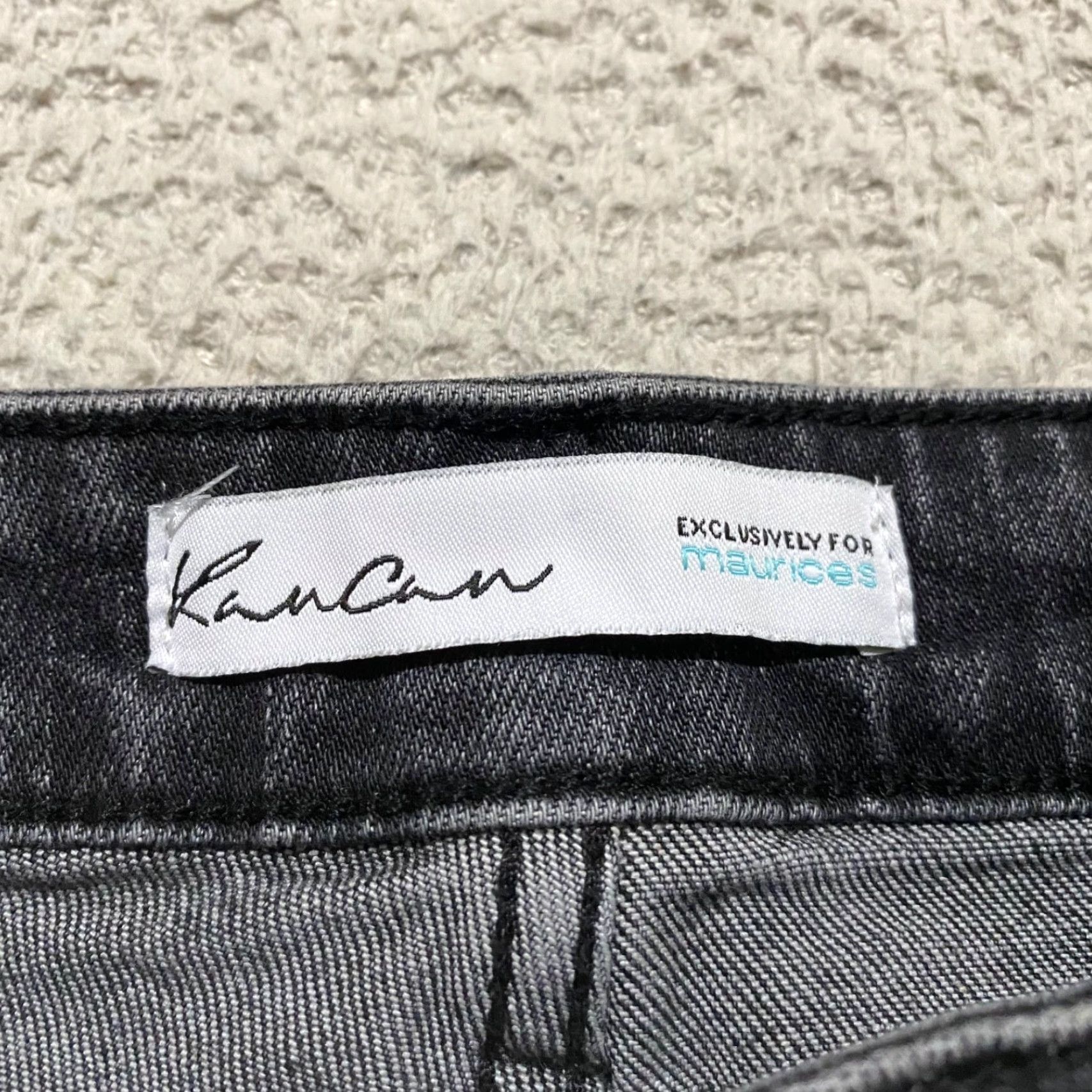 Vintage Kancan Womens Jeans sz 31 Gray Denim Mid Rise Straight Distressed Raw Hem Crop Size 24" / US 00 / IT 34 - 3 Thumbnail