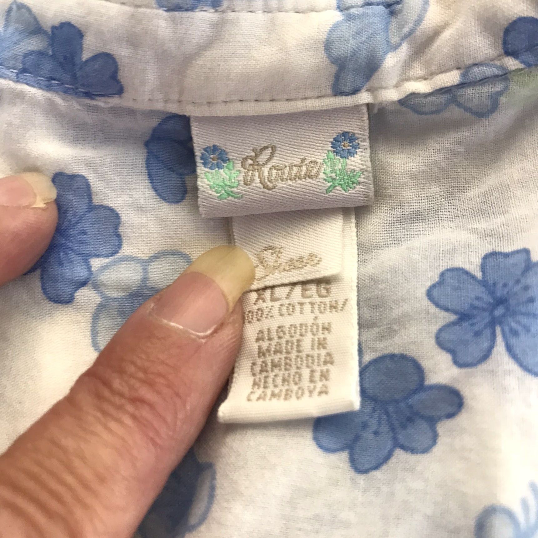 Route 66 Route Women's Multicolored Floral Sheer Cotton Button-Up Shirt XL Summer Casual Womens Size XL / US 12-14 / IT 48-50 - 3 Thumbnail
