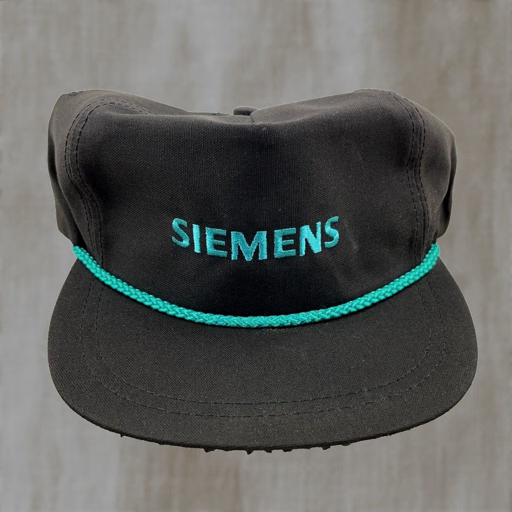 Coal VINTAGE Siemens Hat Cap Snap Back Trucker Rope Black Blue Made In USA 90s Coal F Size ONE SIZE - 1 Thumbnail